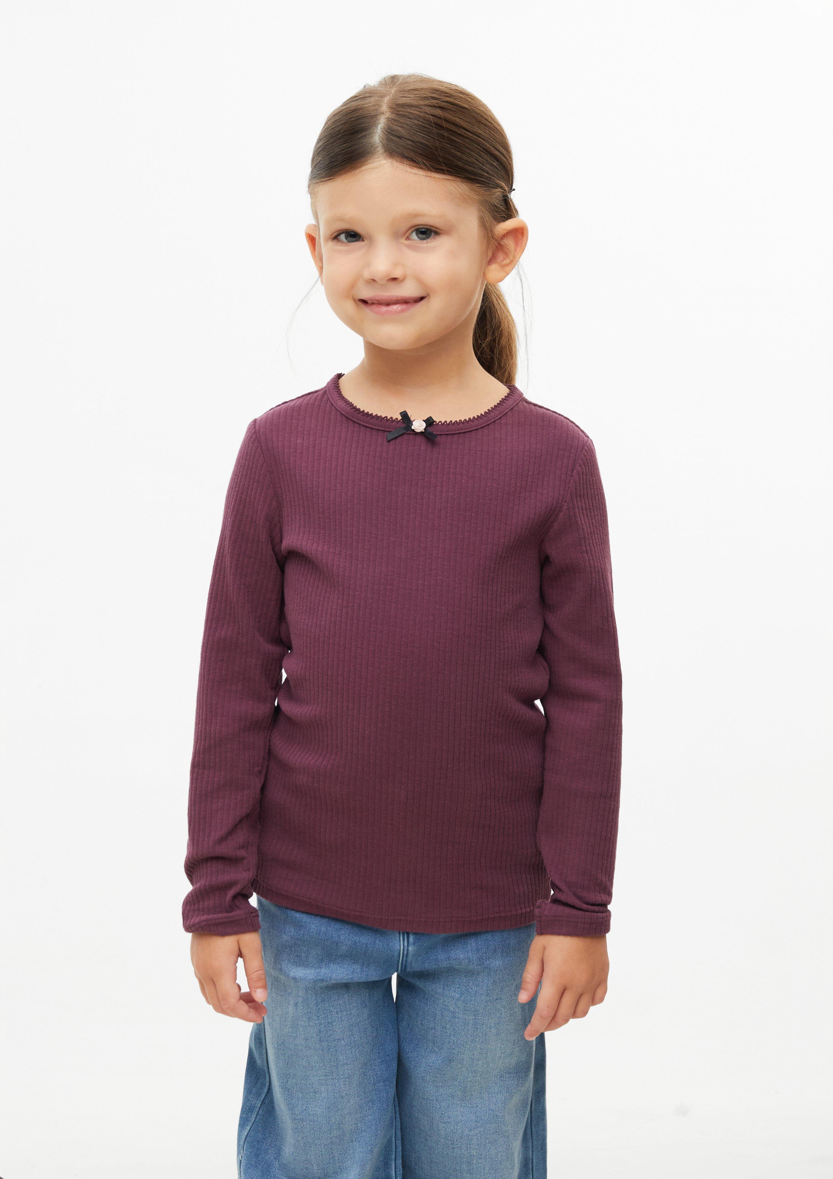 T-shirt met lange mouwen en applicatie in slim fit in bordeaux van s.Oliver