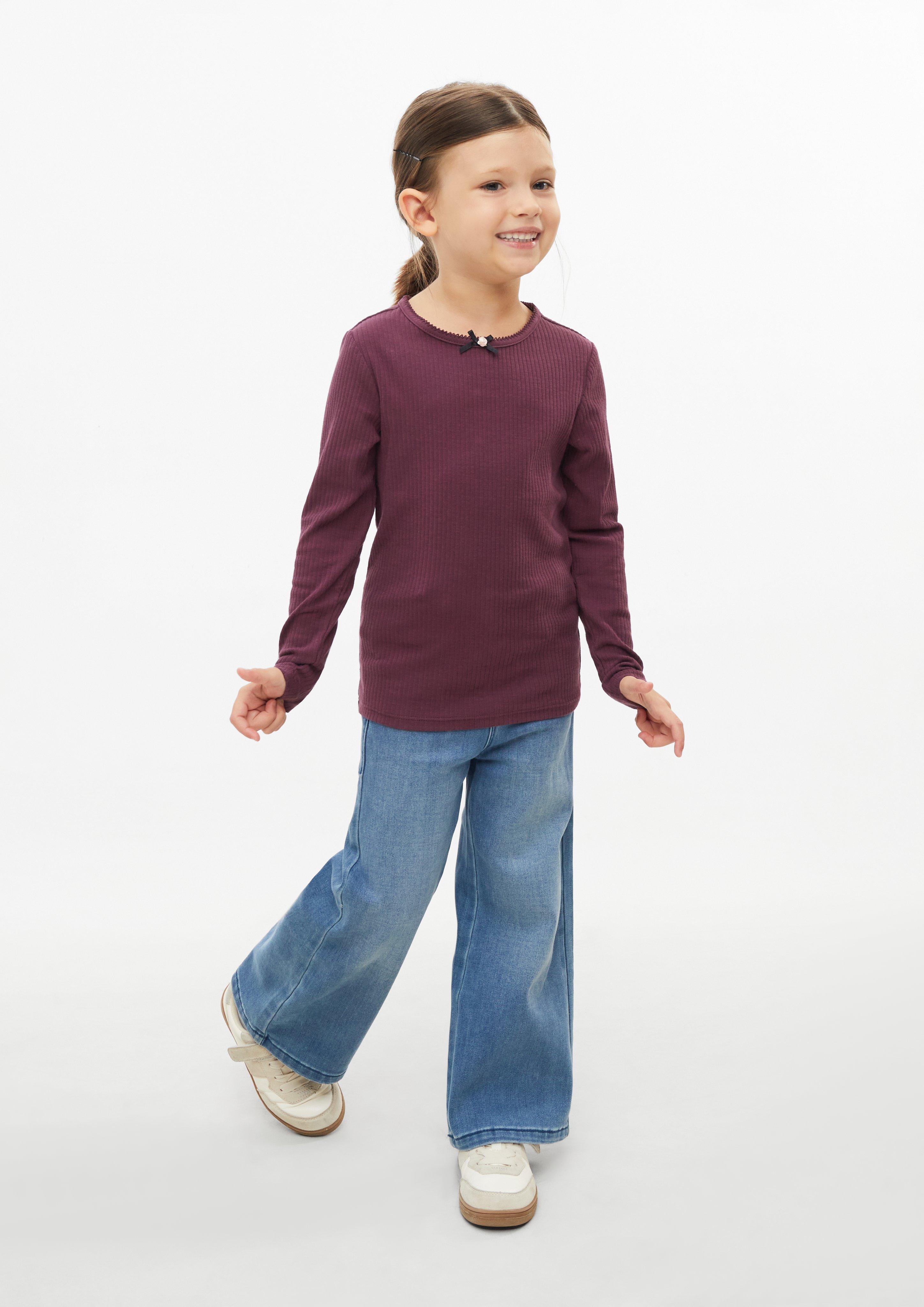 Kinder Langarmshirt mit Applikation im Slim Fit in pink von s.Oliver