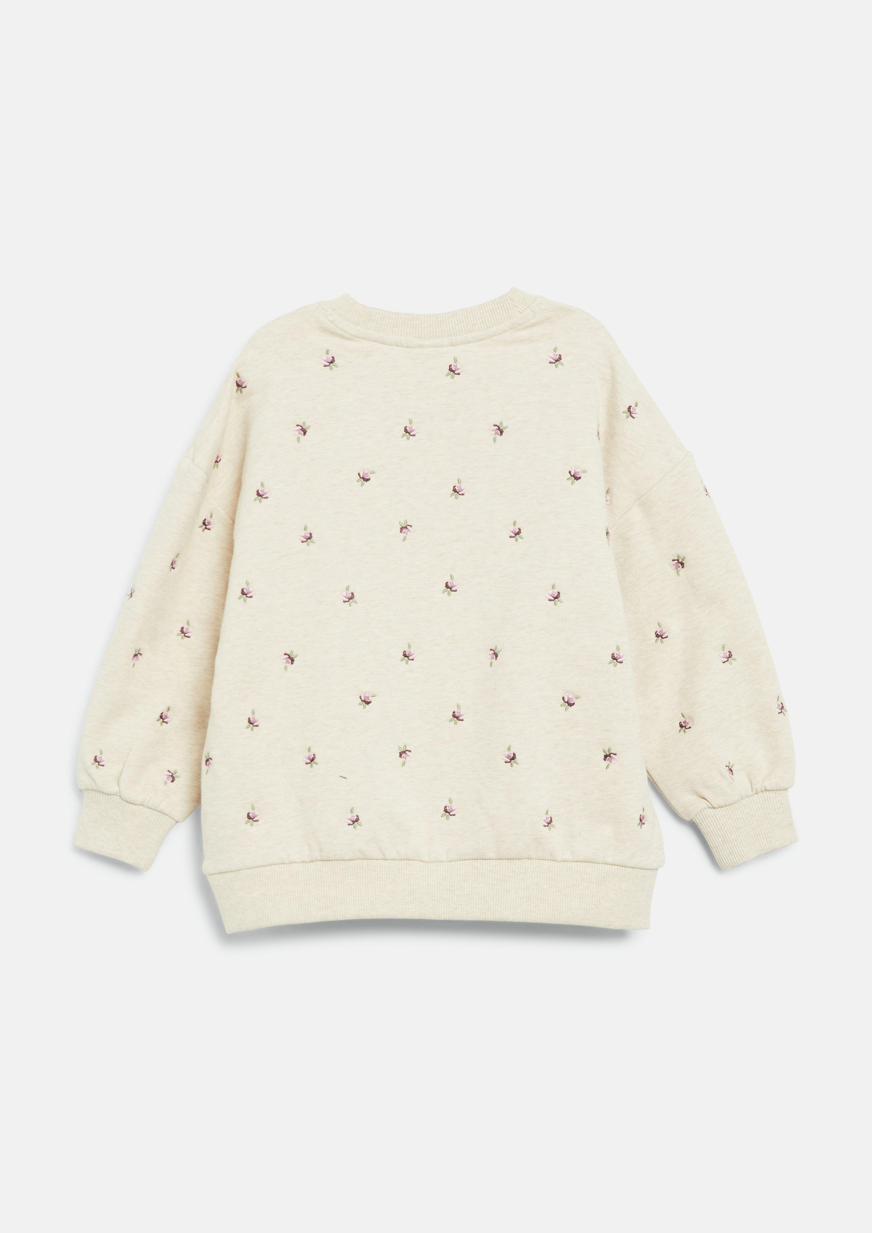 Junior Sweat-shirt oversize douillet avec broderie florale en beige de s.Oliver