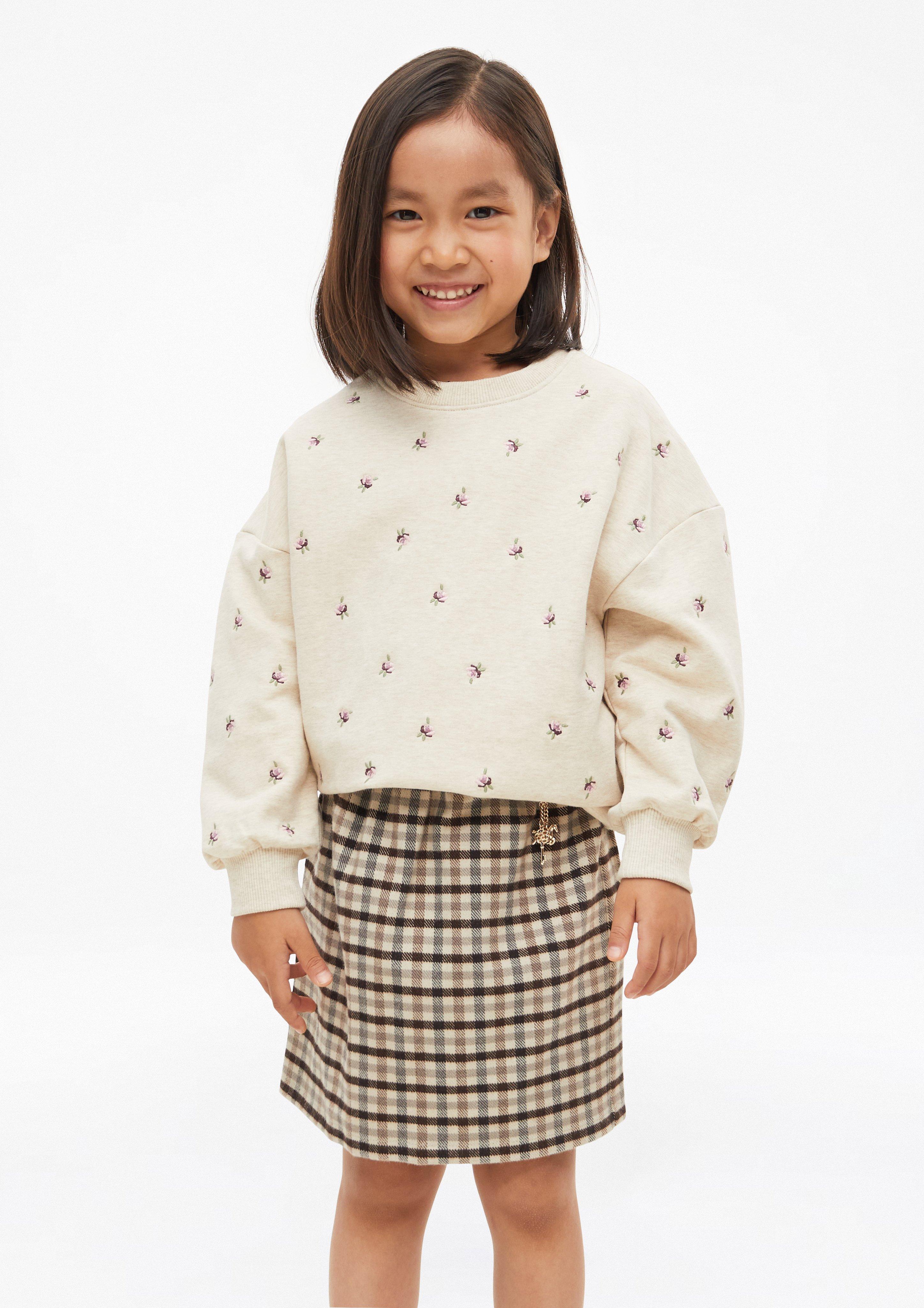 Kuscheliges Oversize-Sweatshirt mit floraler Stickerei in Farbe helles beige von s.Oliver