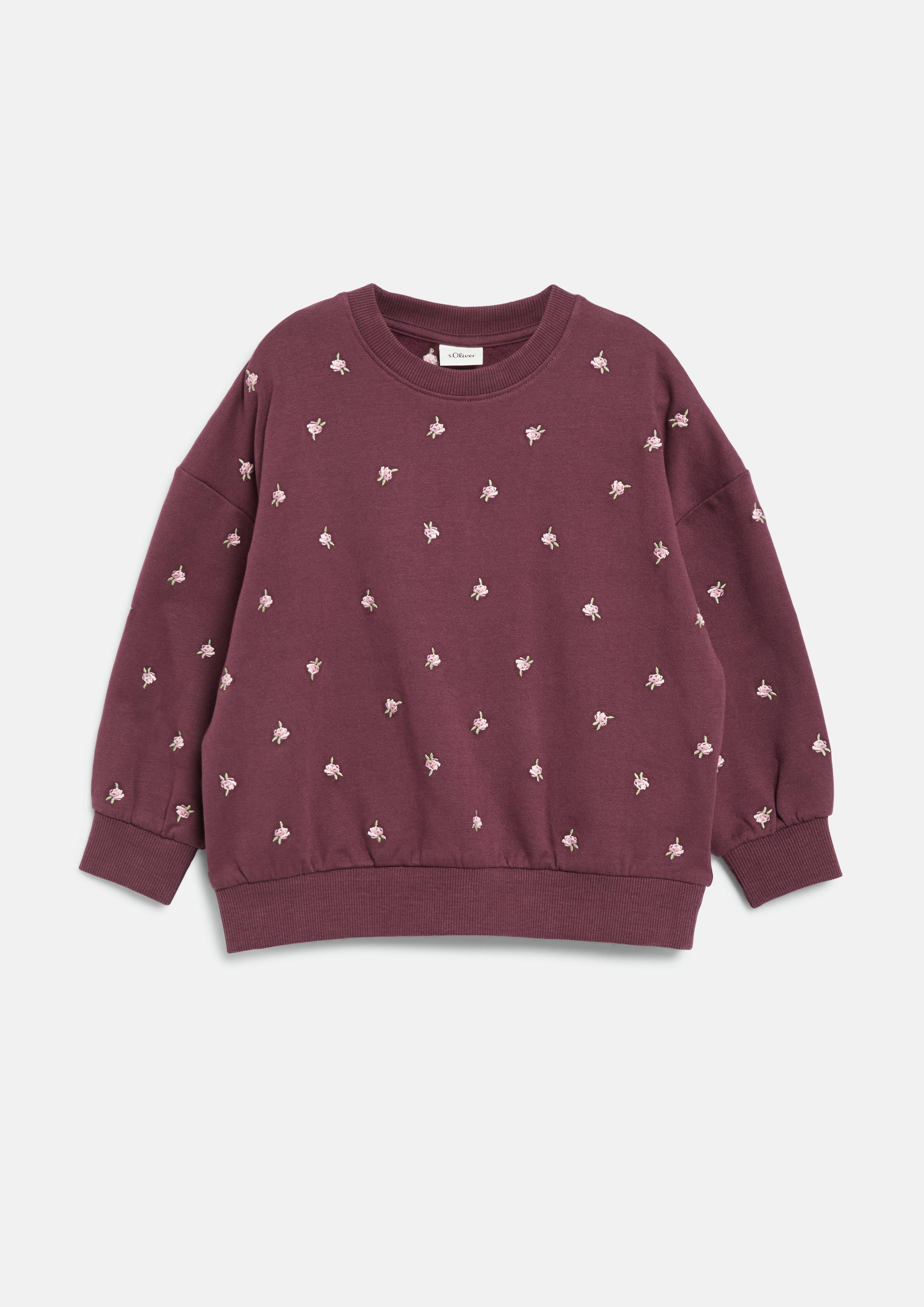 Djeca Udobna oversized sportska majica s cvjetnom aplikacijom u boji crvena od s.Oliver