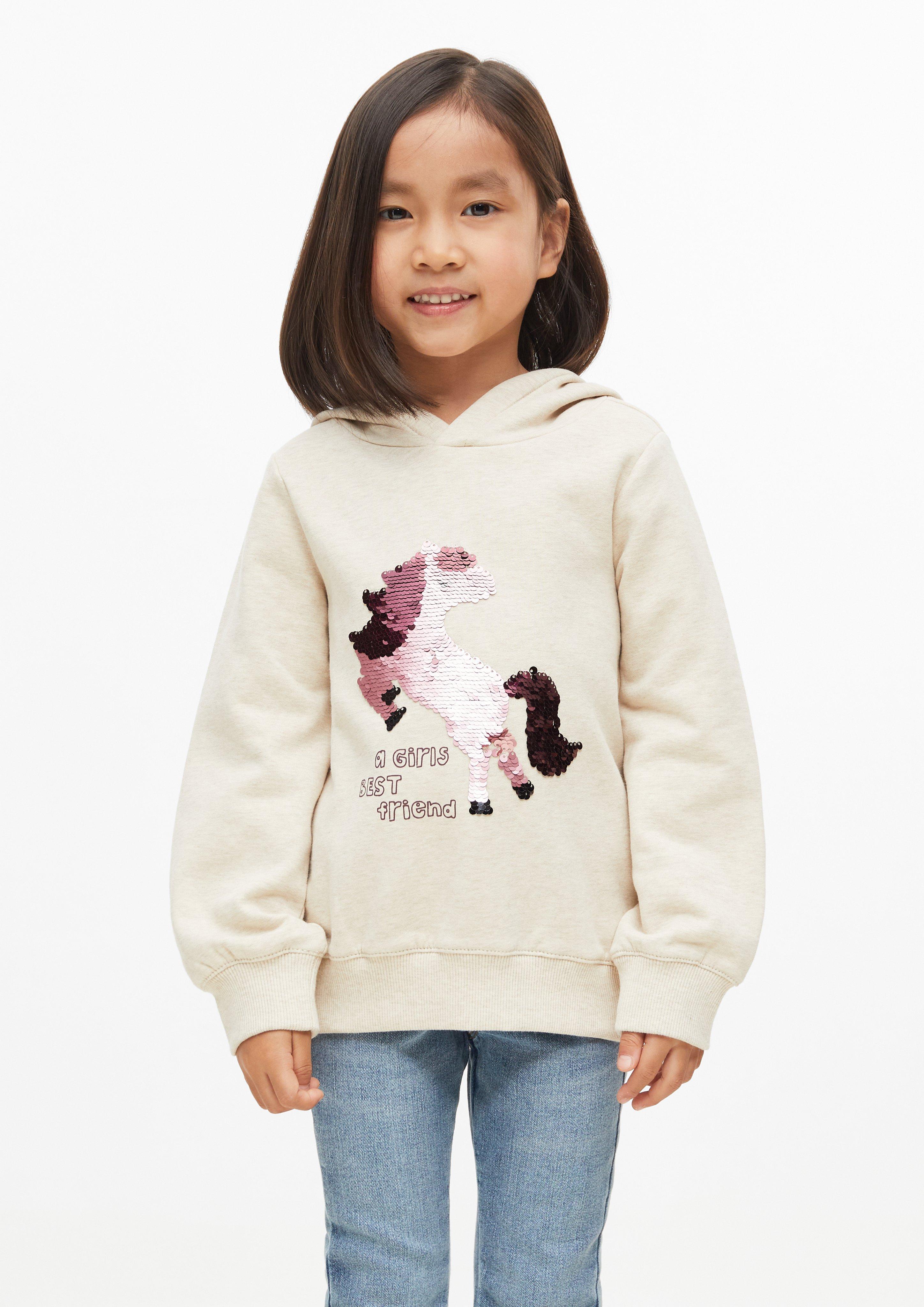 Kuscheliger Hoodie mit Wendepailletten in Farbe helles beige von s.Oliver