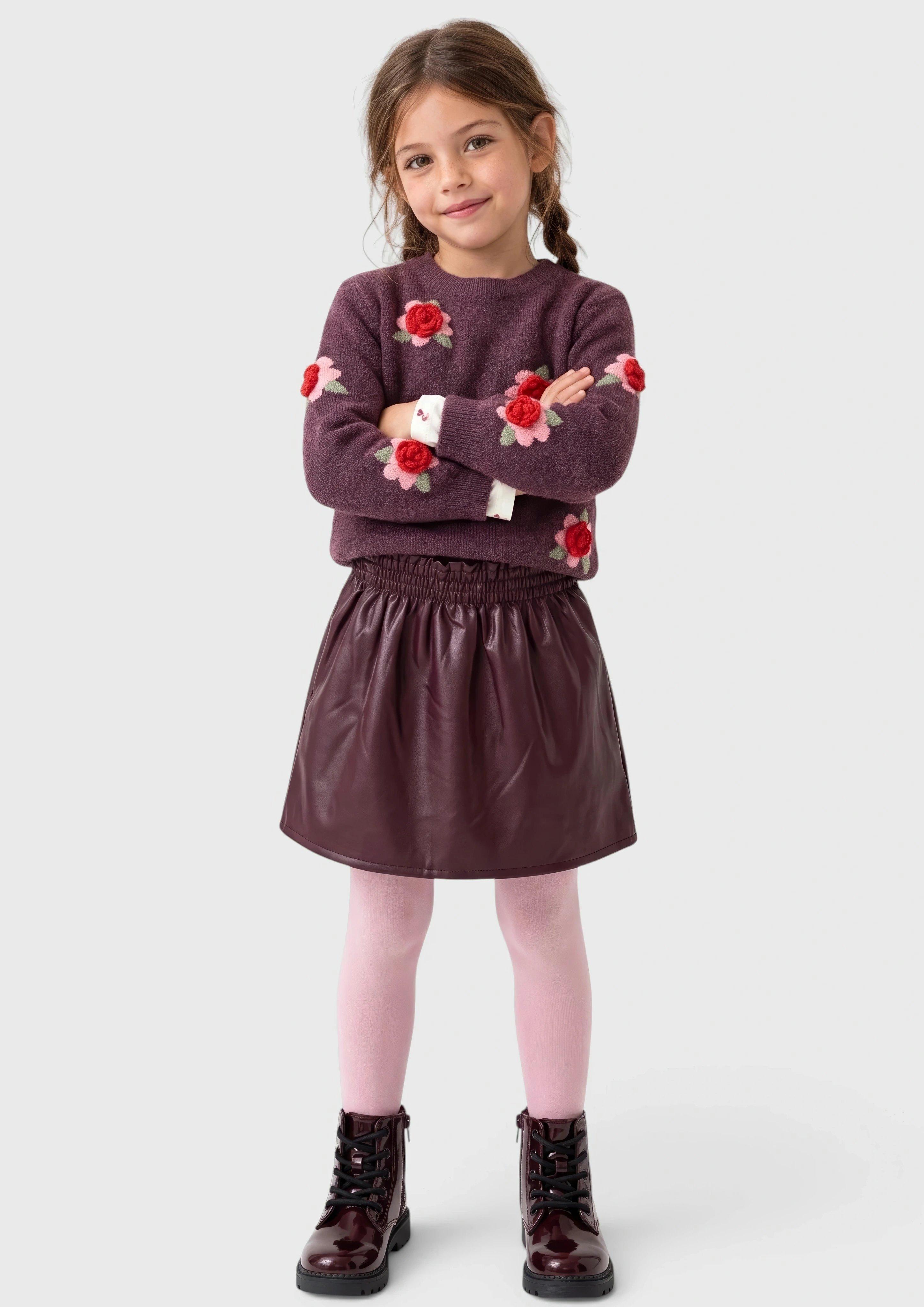 Junior Pull en maille avec application florale en rouge de s.Oliver