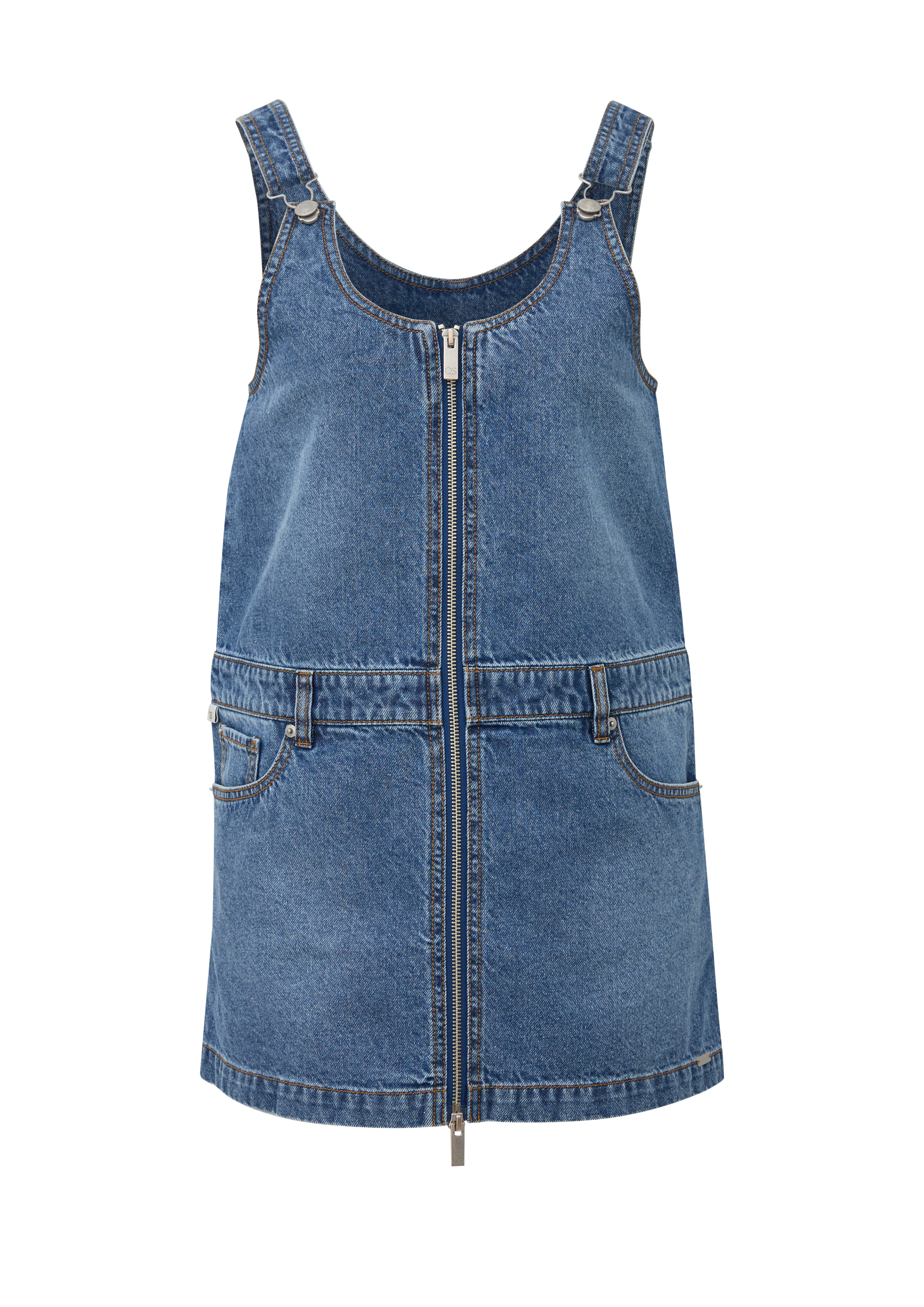 Denim-overall met ritssluiting