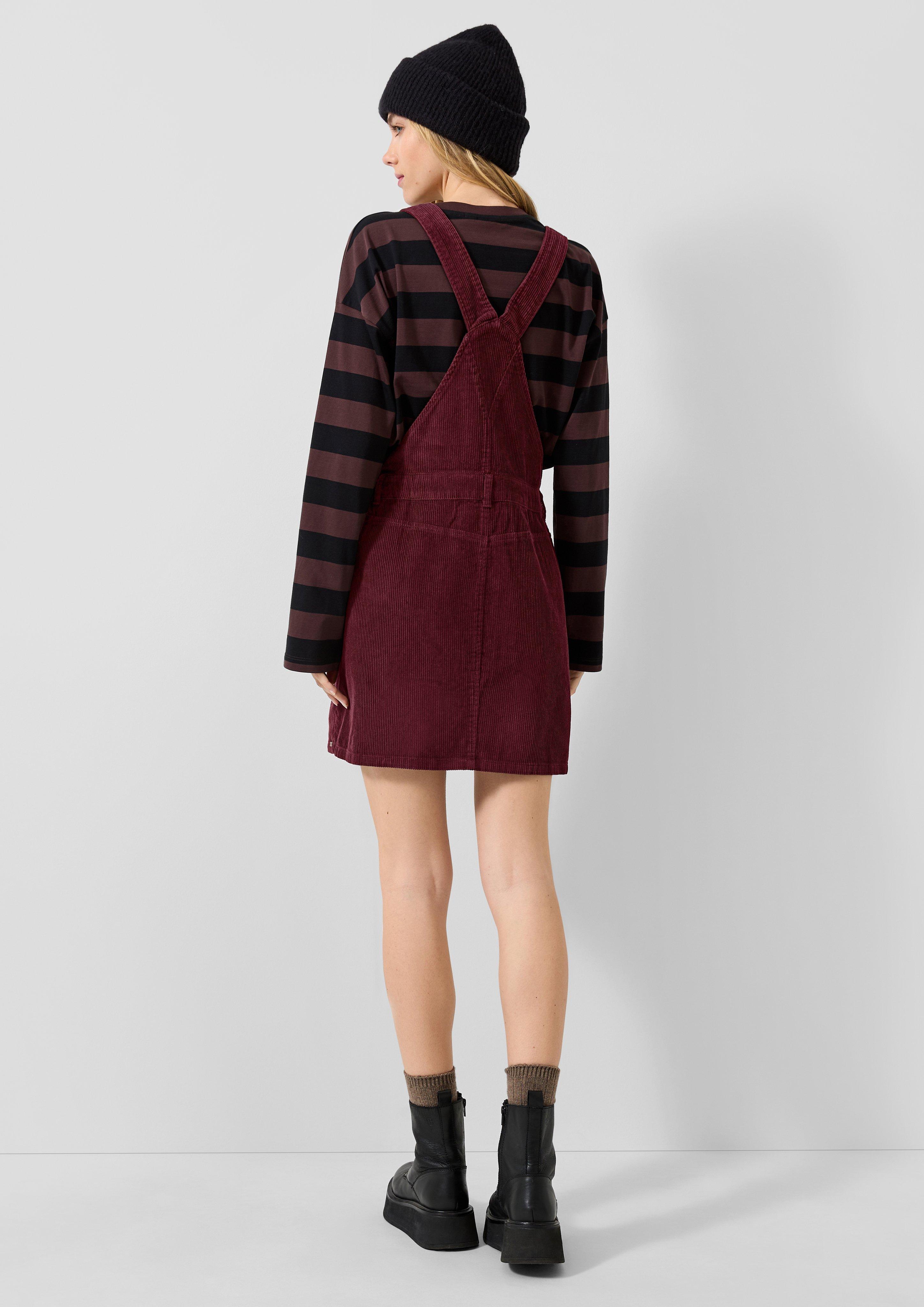 Damen Latzkleid aus Cord in rot von QS