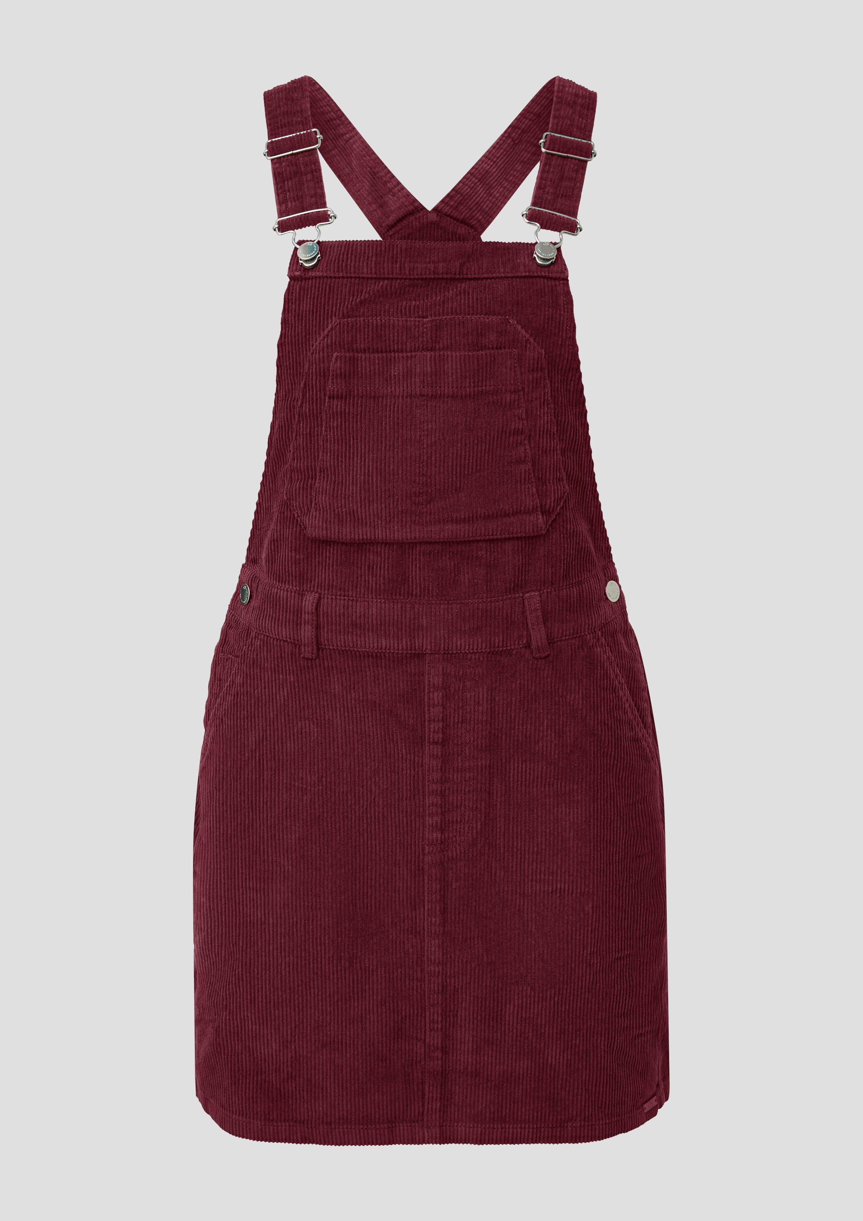 Damen Latzkleid aus Cord in rot von QS