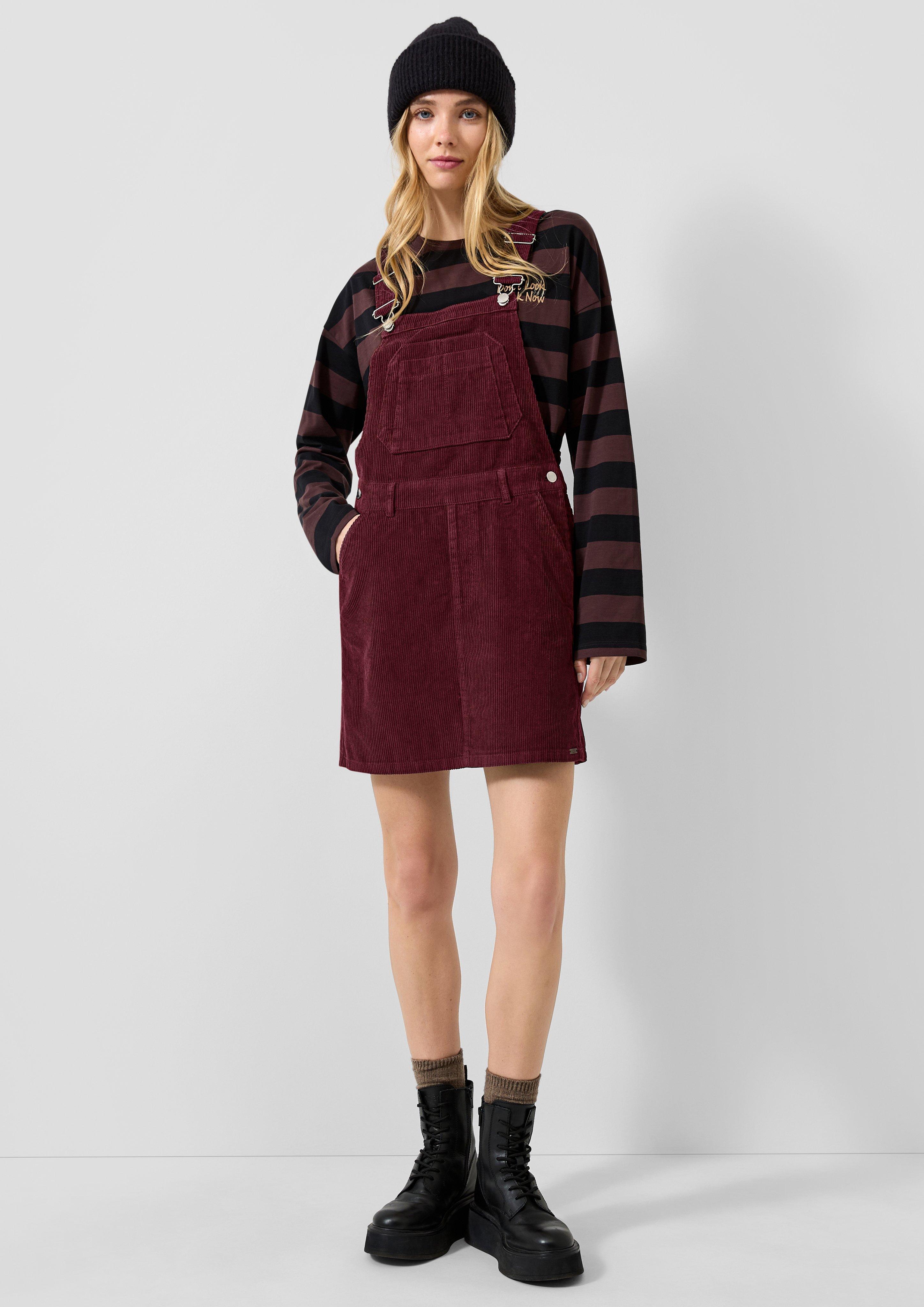 Damen Latzkleid aus Cord in rot von QS
