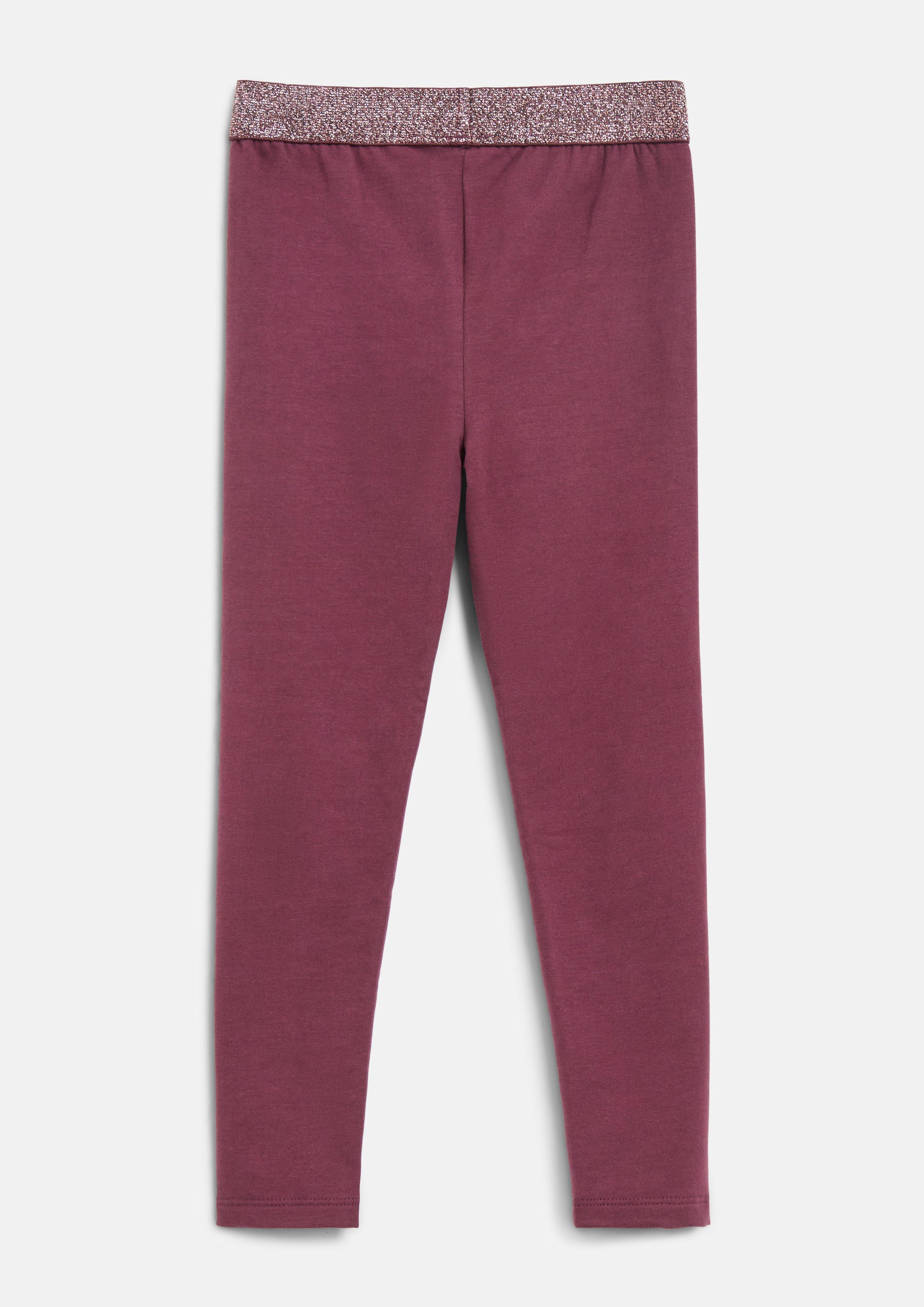 Kids Cozy ankle leggings with a glittery waistband in red by s.Oliver