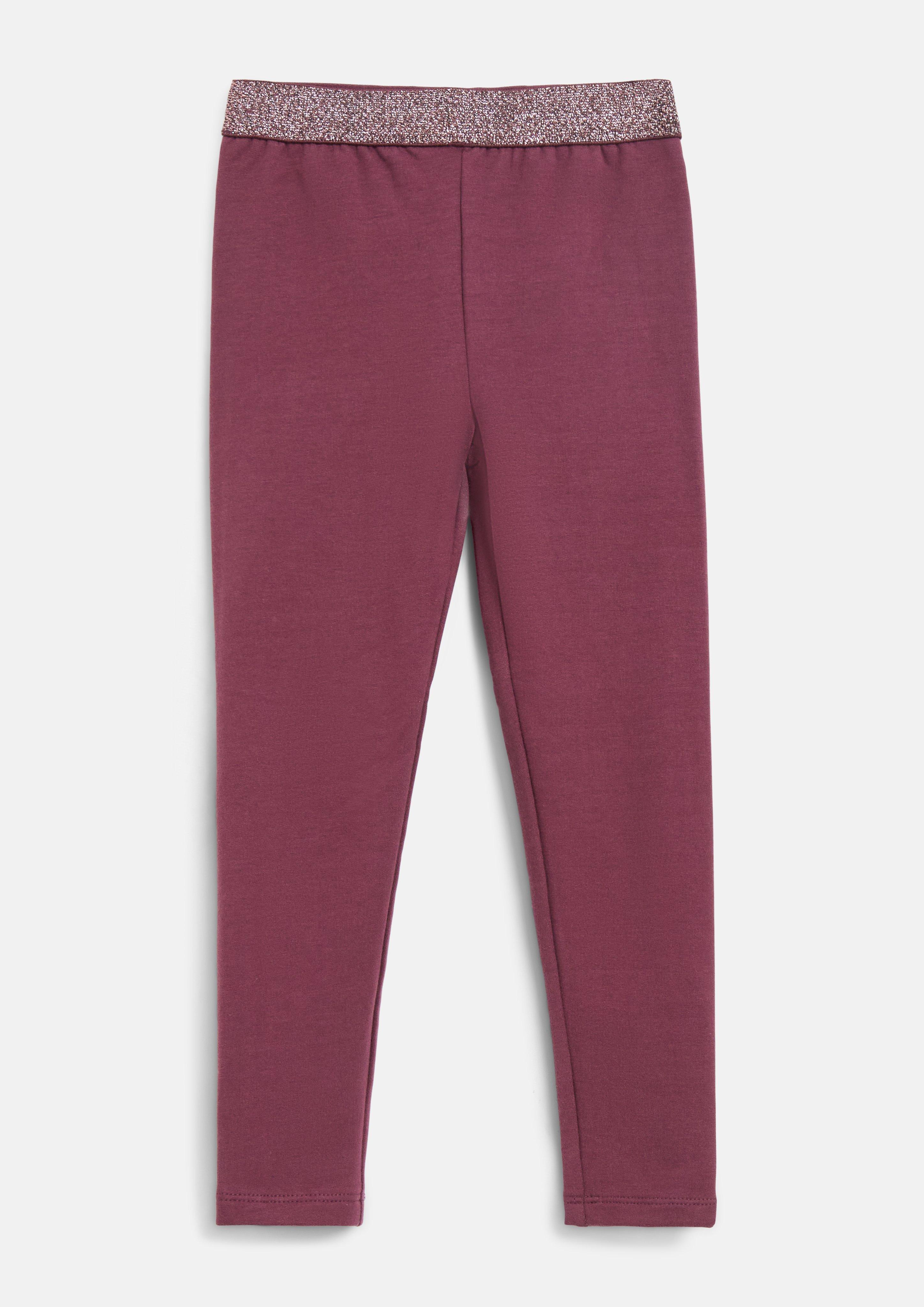 Cozy ankle leggings with a glittery waistband in bordeaux by s.Oliver