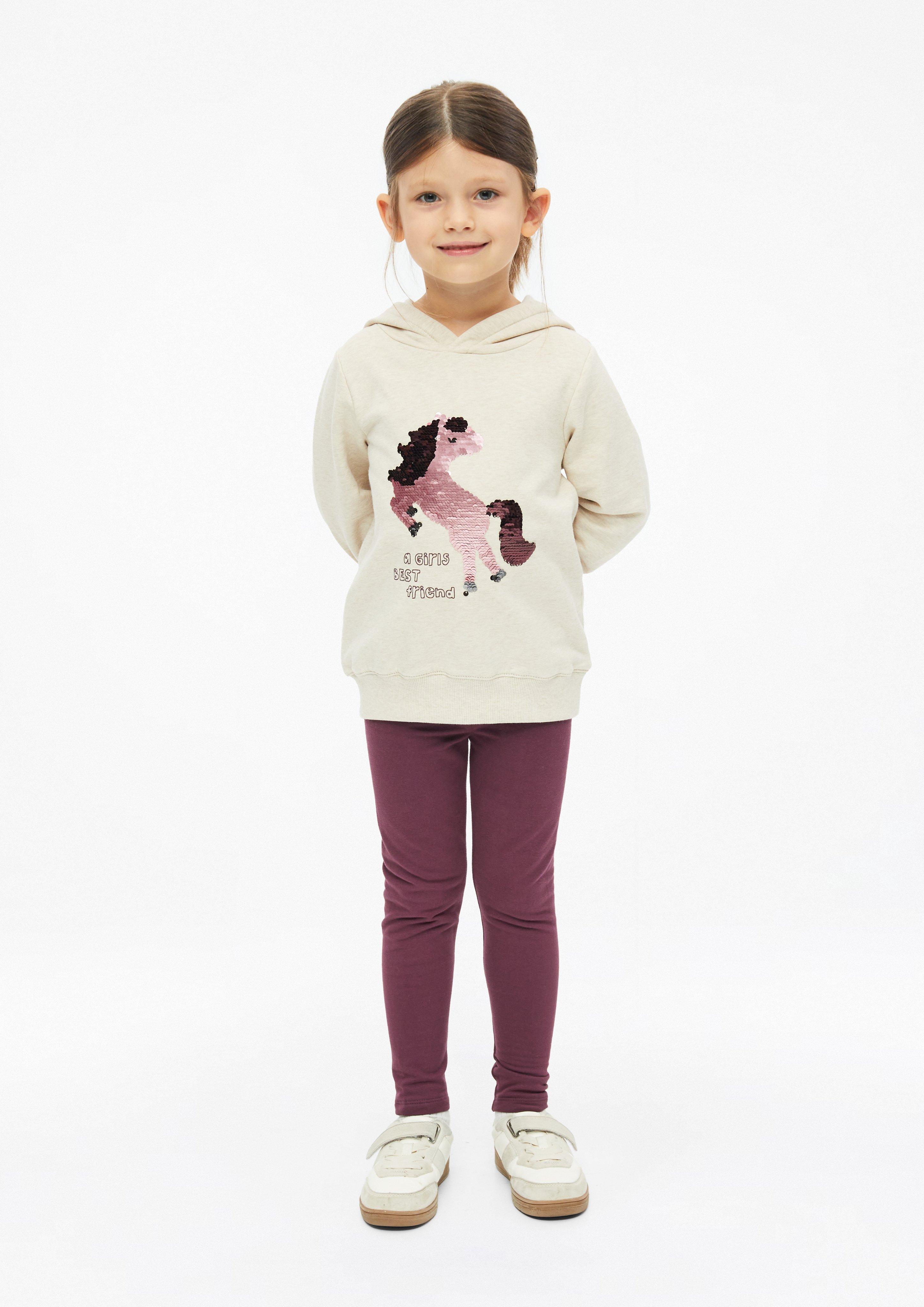 Knusse enkellange legging met glinsterende tailleband in bordeaux van s.Oliver