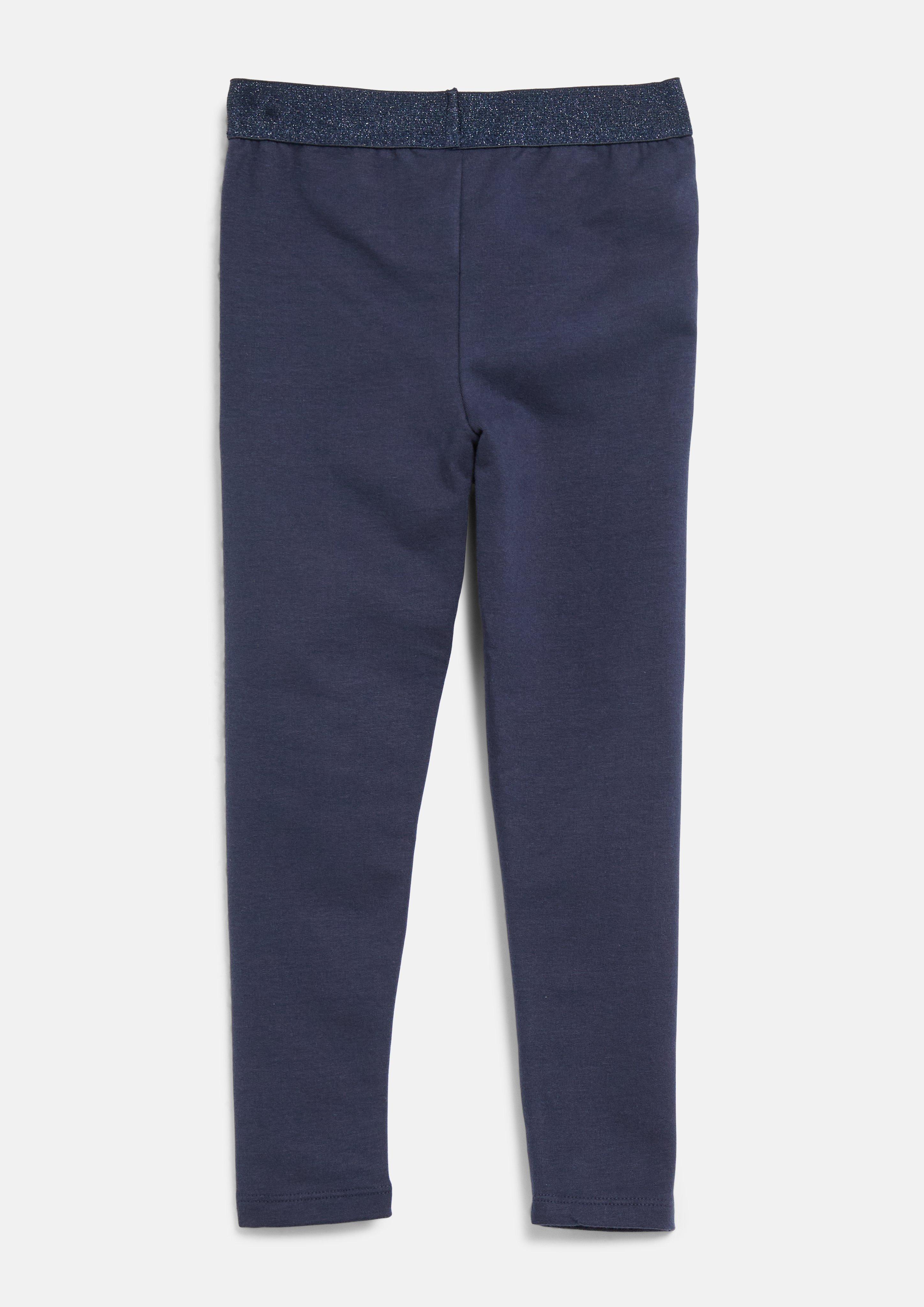 Junior Leggings douillets arrivant aux chevilles, avec une ceinture pailletée en bleu de s.Oliver