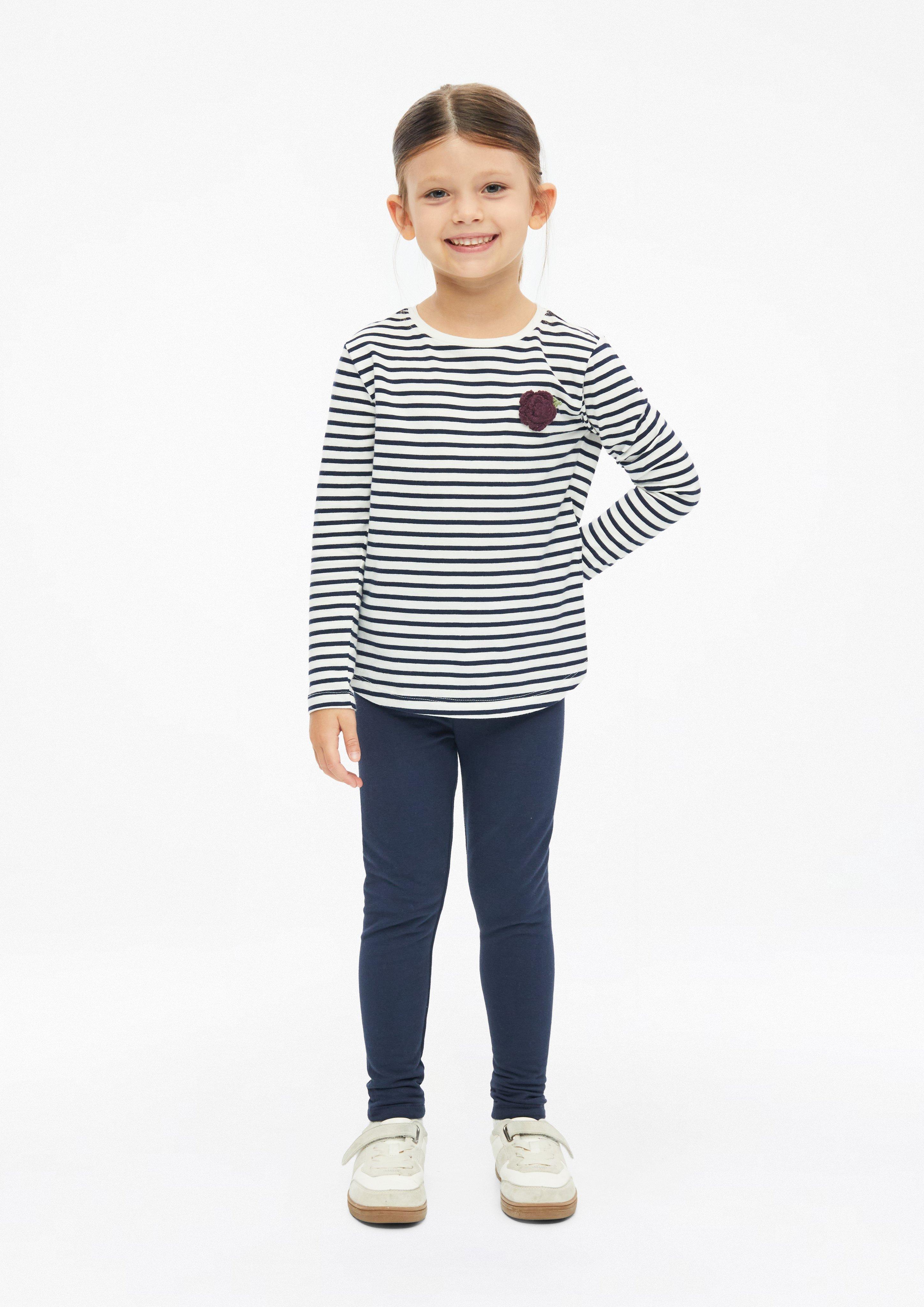 Leggings douillets arrivant aux chevilles, avec une ceinture pailletée en bleu marine de s.Oliver