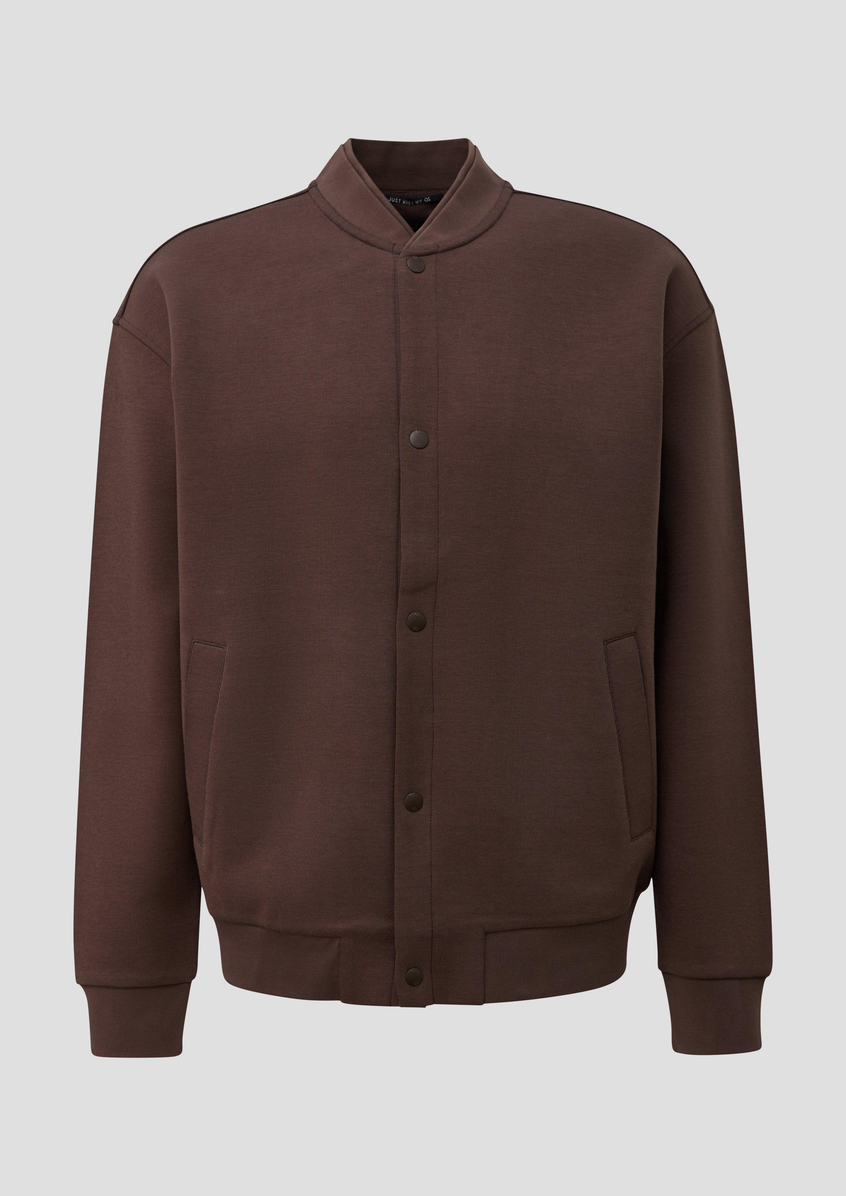 Men Sweatshirt Jacket in brown by QS