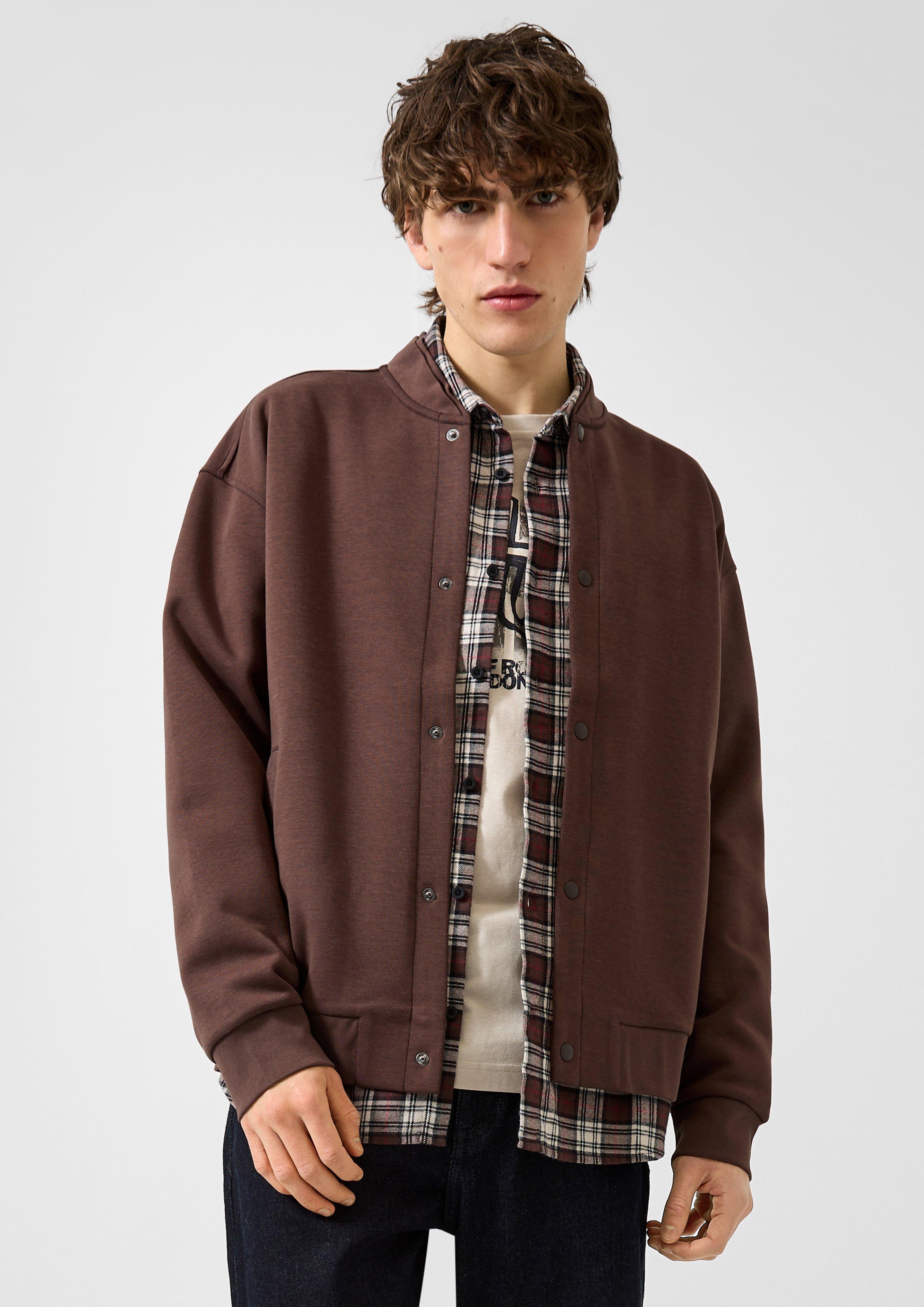 Sweatshirt Jacket in brown by QS