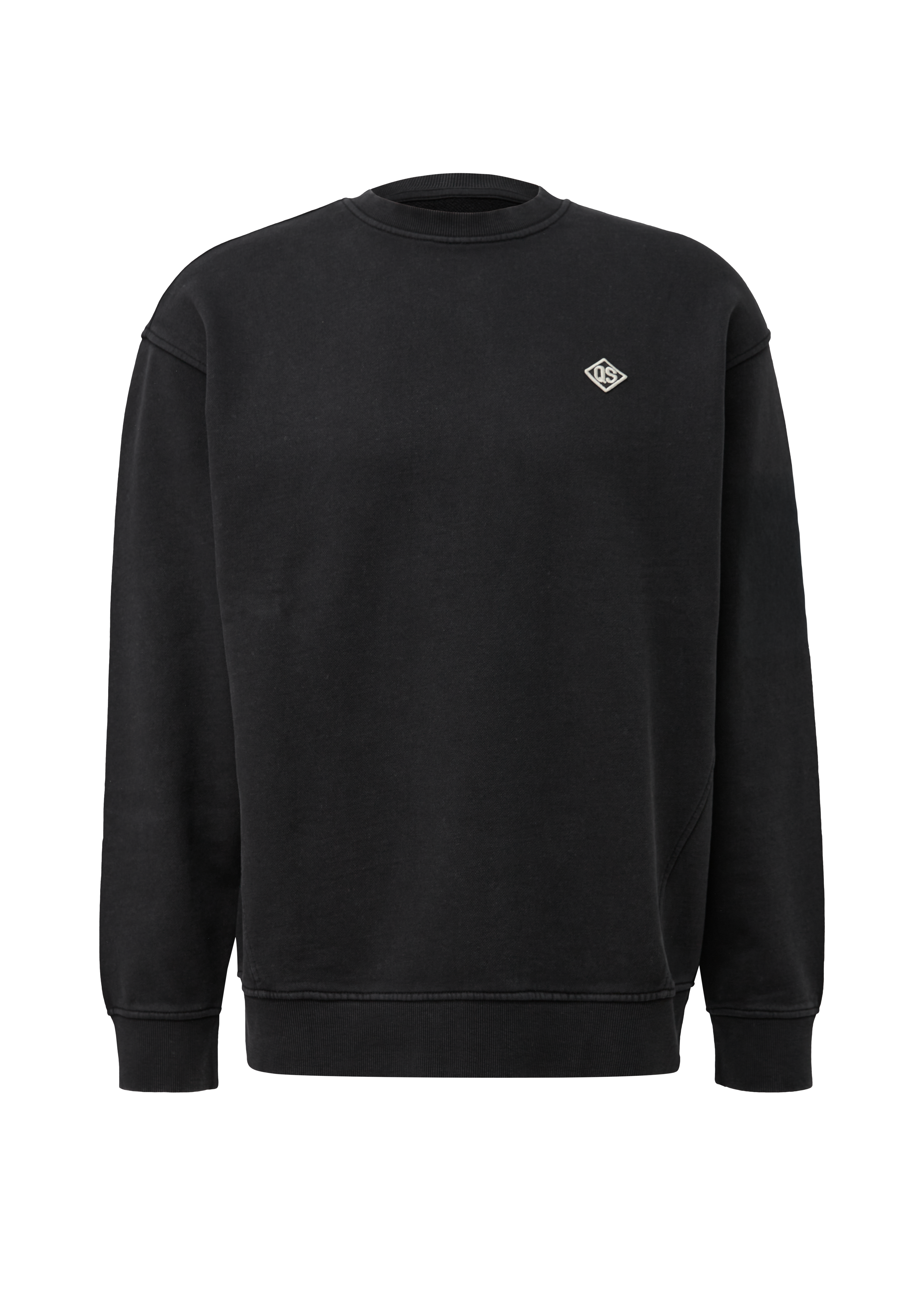 Gewassen sweatshirt met logopatch