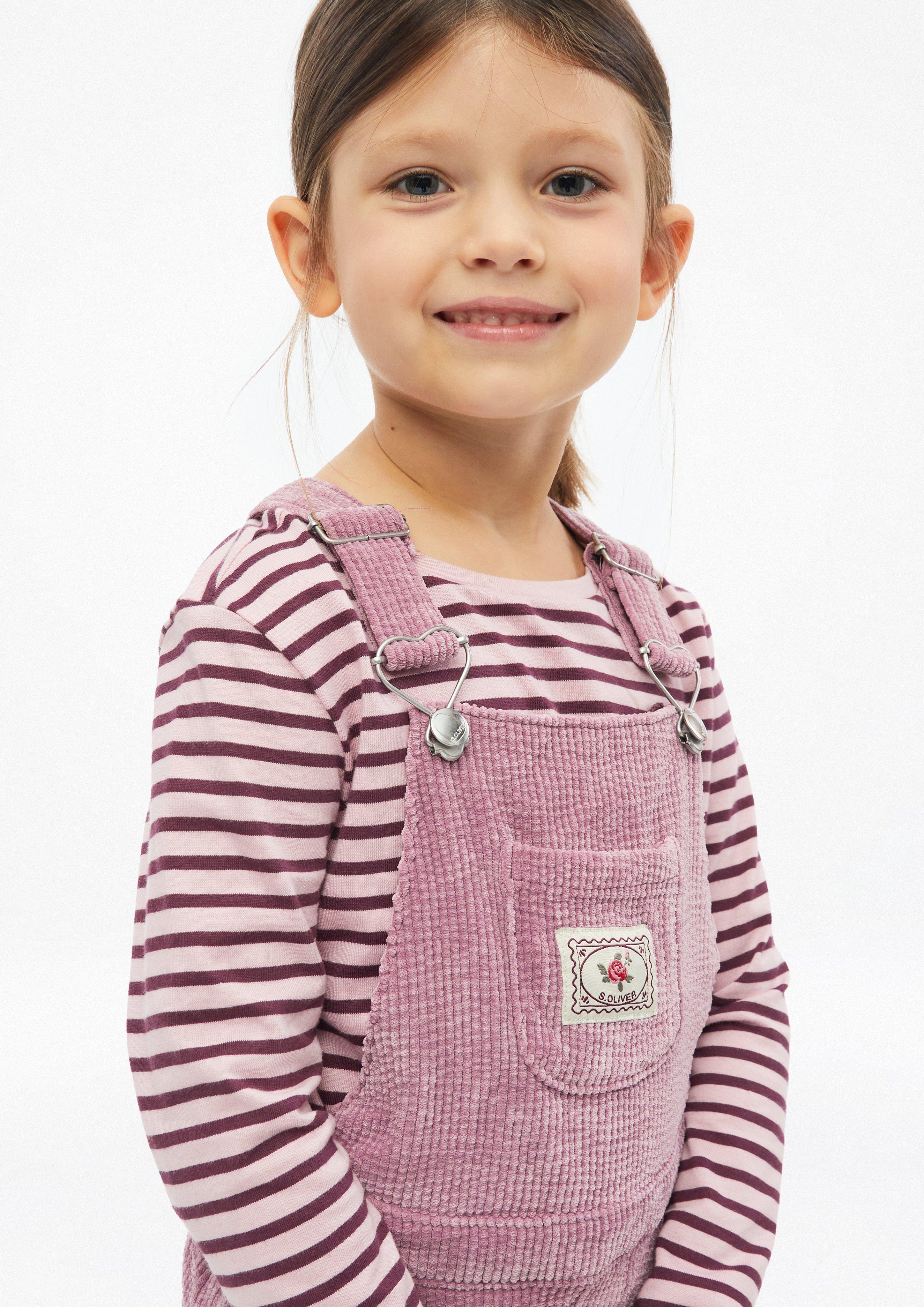 Junior Corduroy-overall met applicatie in roze van s.Oliver