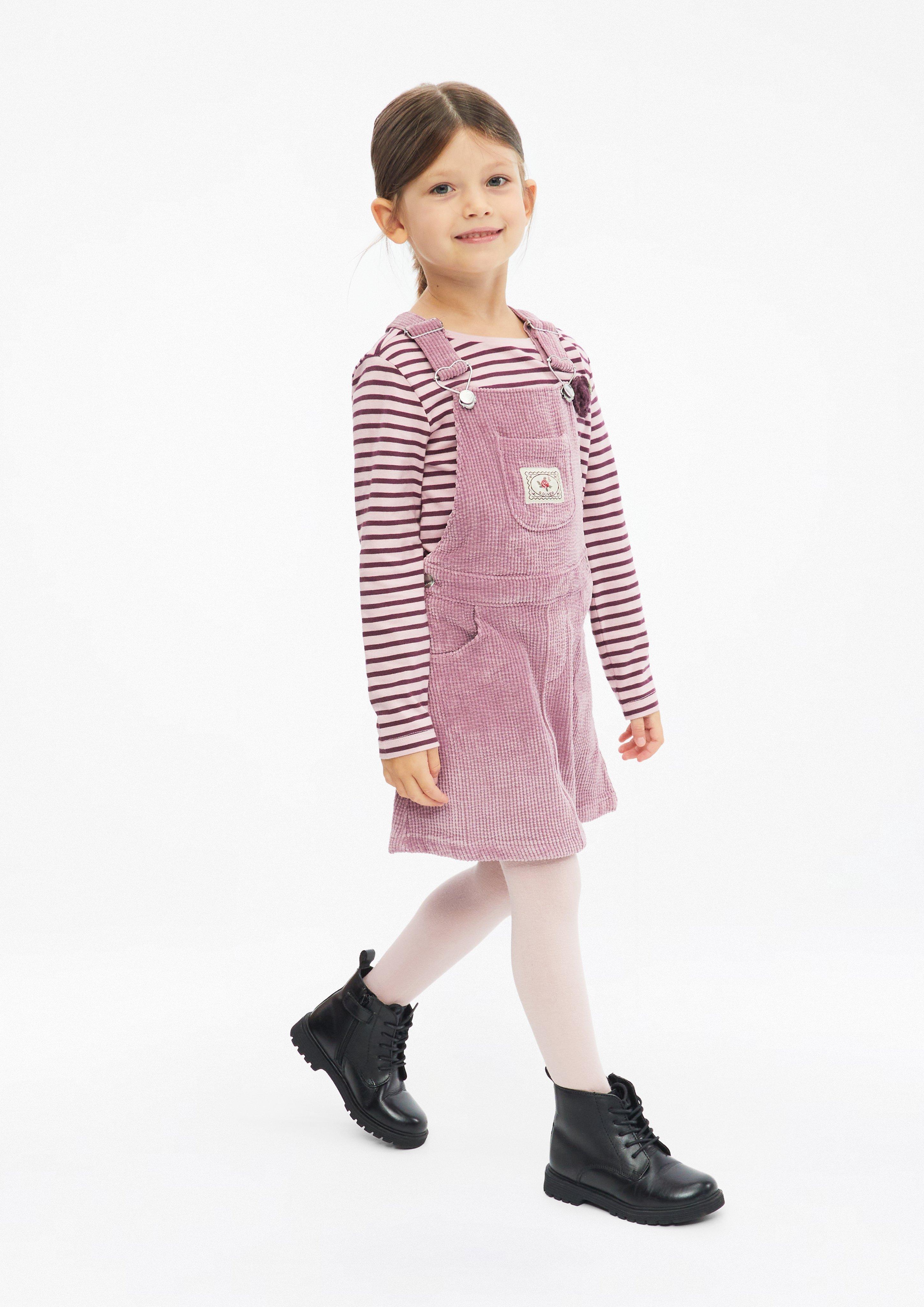 Junior Corduroy-overall met applicatie in roze van s.Oliver