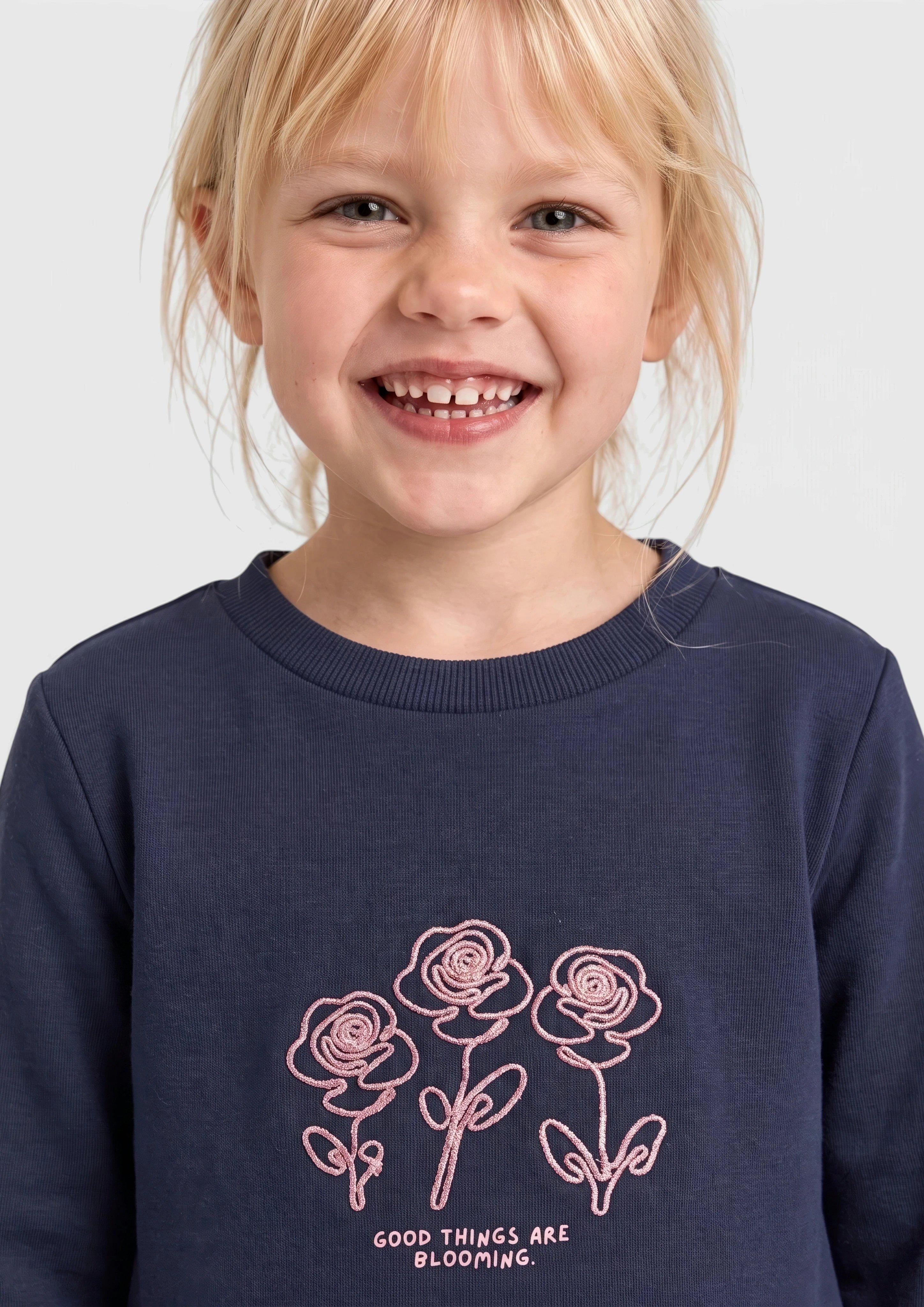 Kids Sweatshirt dress with glitter appliqué and tulle skirt in blue by s.Oliver