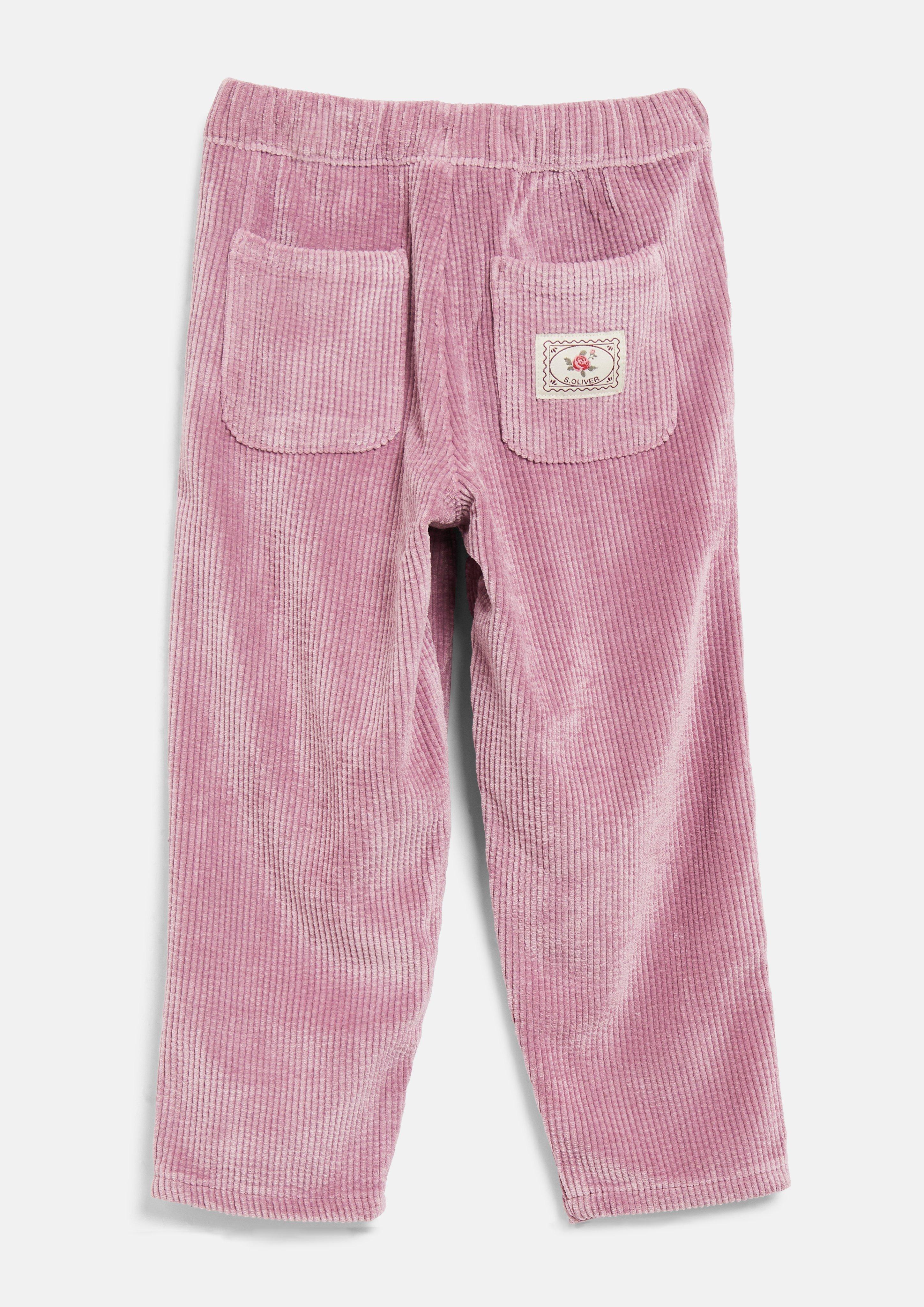 Kids Toni Cord Pants with Elastic Waistband in pink by s.Oliver