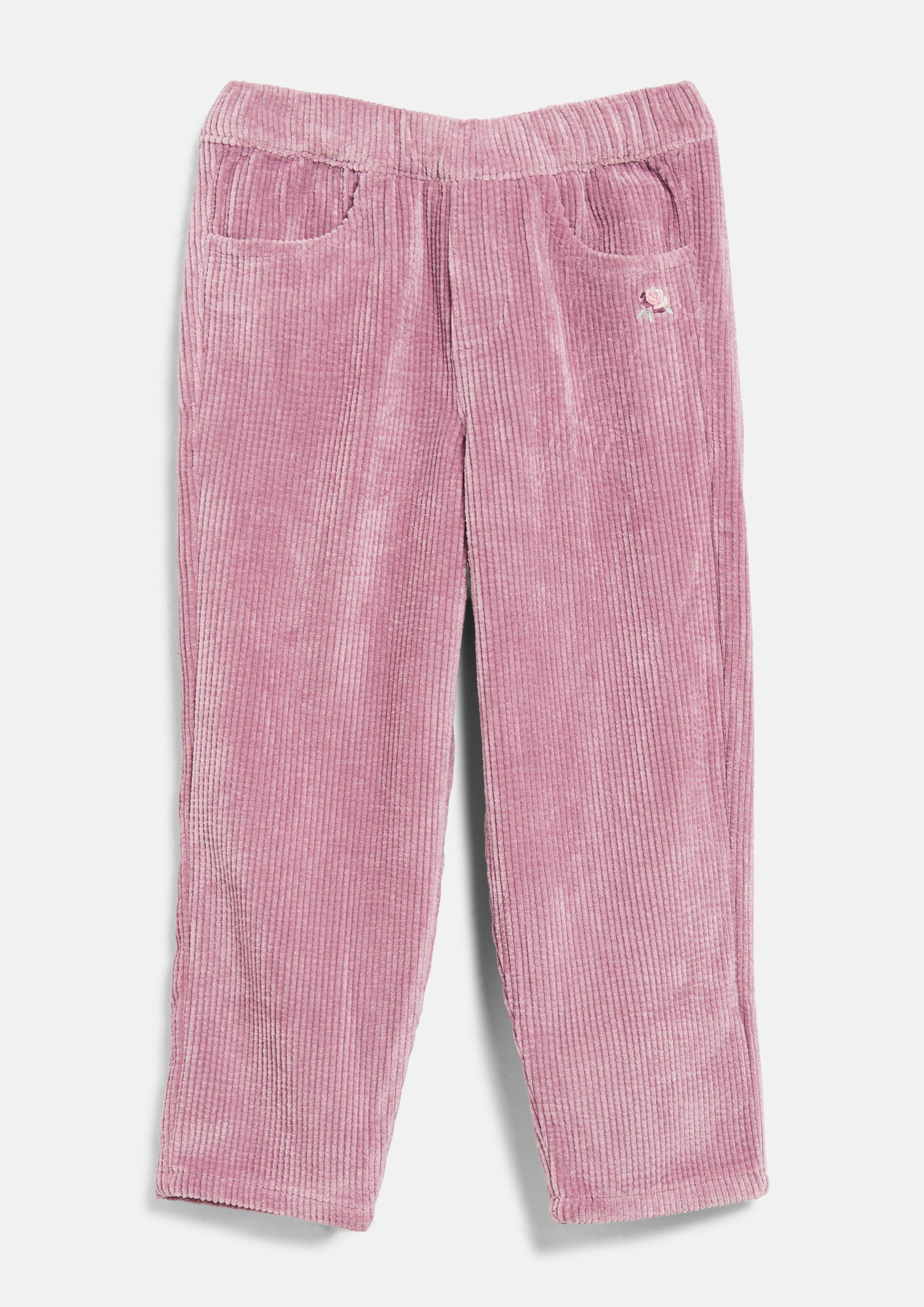 Toni Cord Pants with Elastic Waistband in pink by s.Oliver