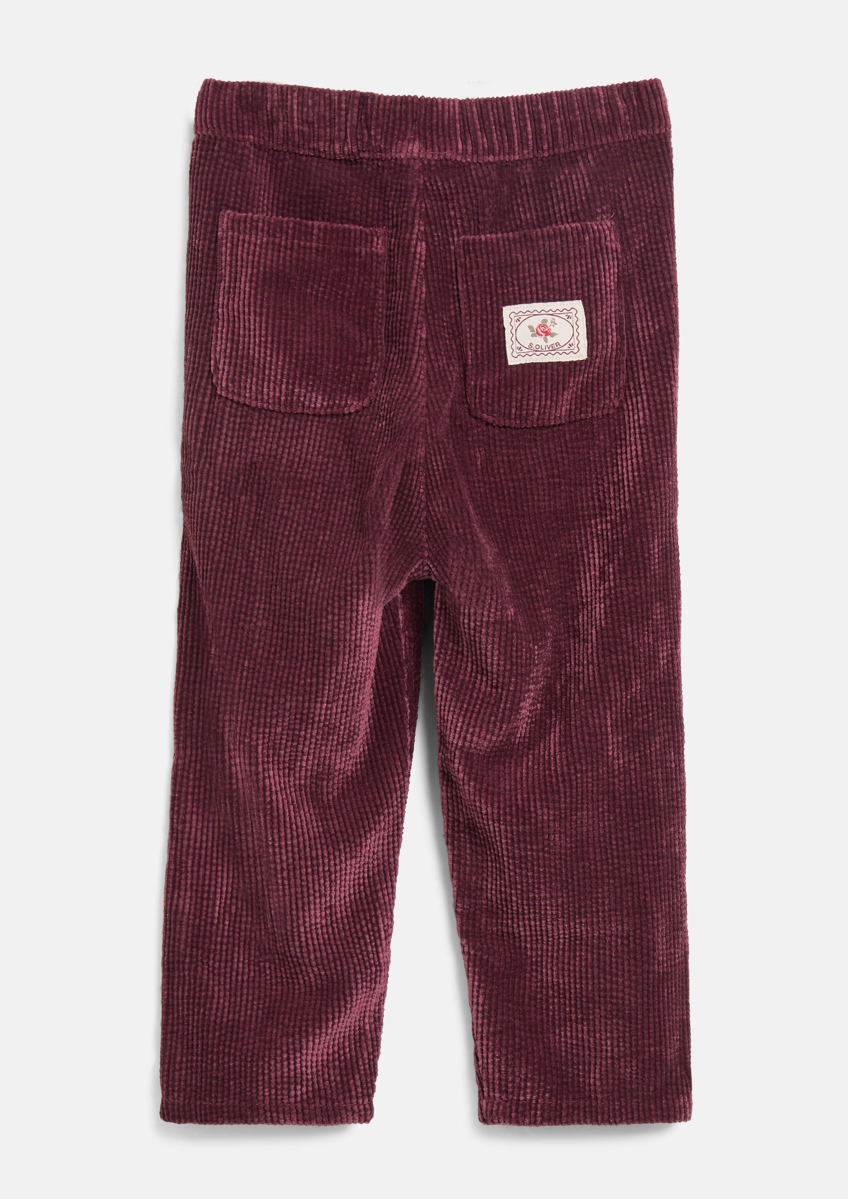 Junior Pantalon en velours côtelé Toni à taille élastiquée en rouge de s.Oliver