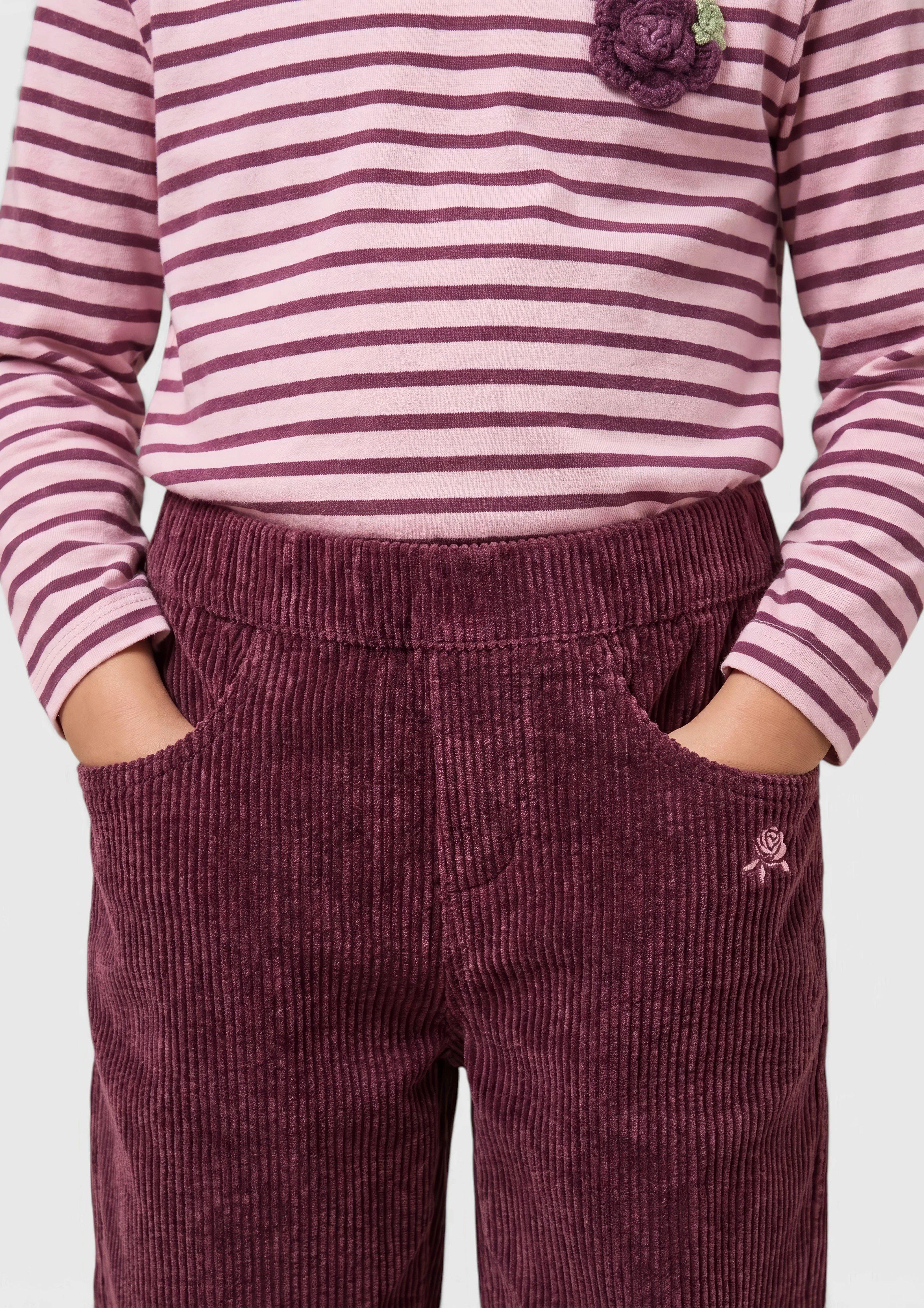 Kids Toni Cord Pants with Elastic Waistband in red by s.Oliver