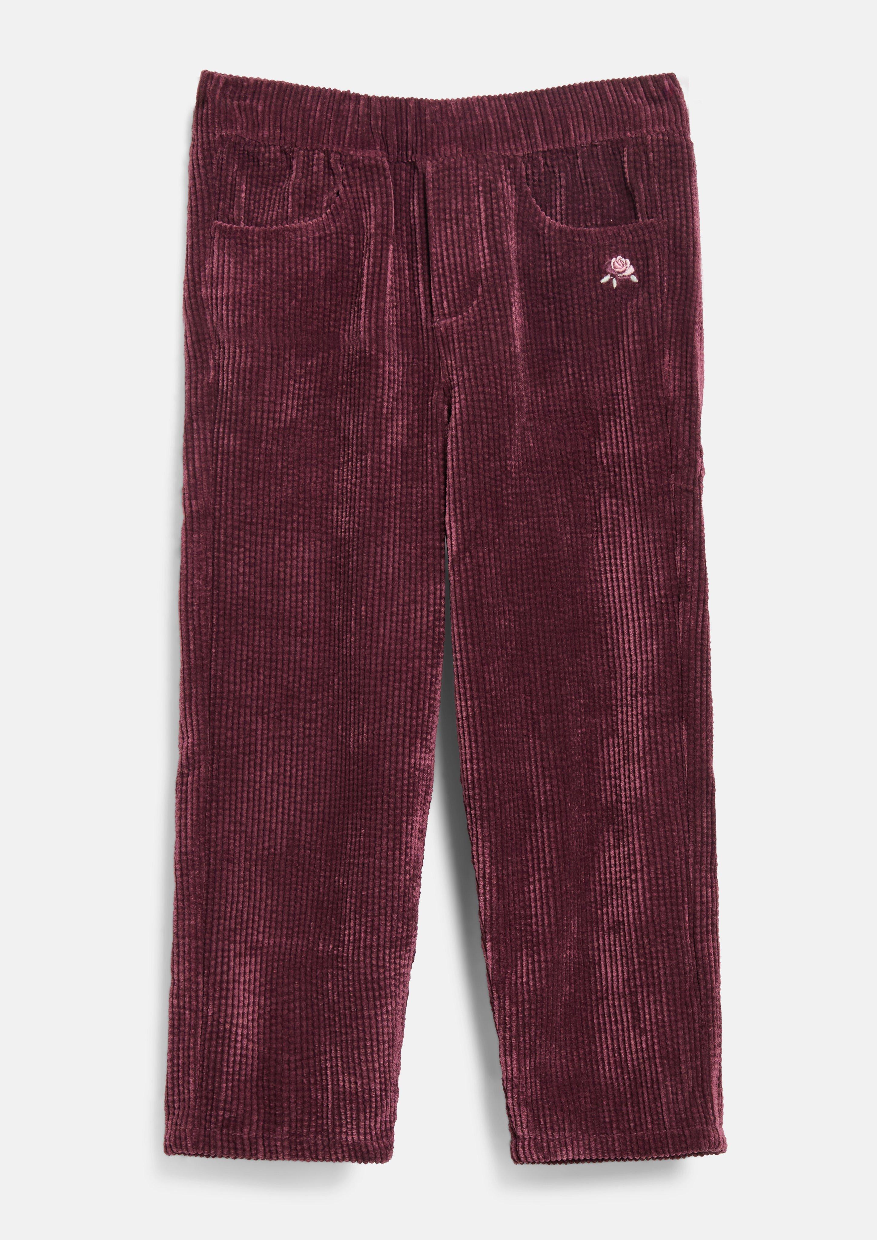 Junior Pantalon en velours côtelé Toni à taille élastiquée en rouge de s.Oliver