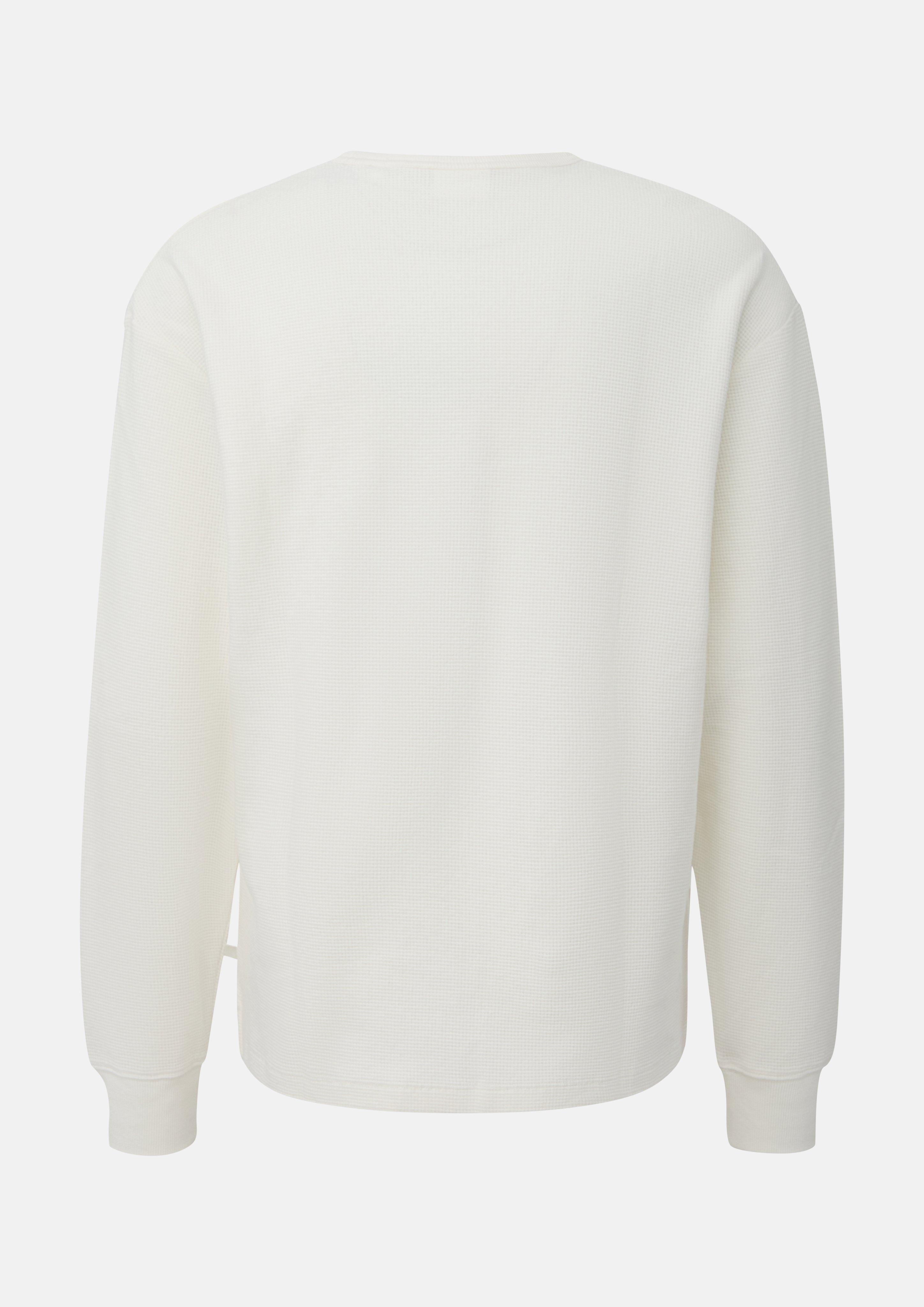 Hommes Haut doux à manches longues et à la coupe moderne, confectionné en jersey gaufré brossé en crème de s.Oliver
