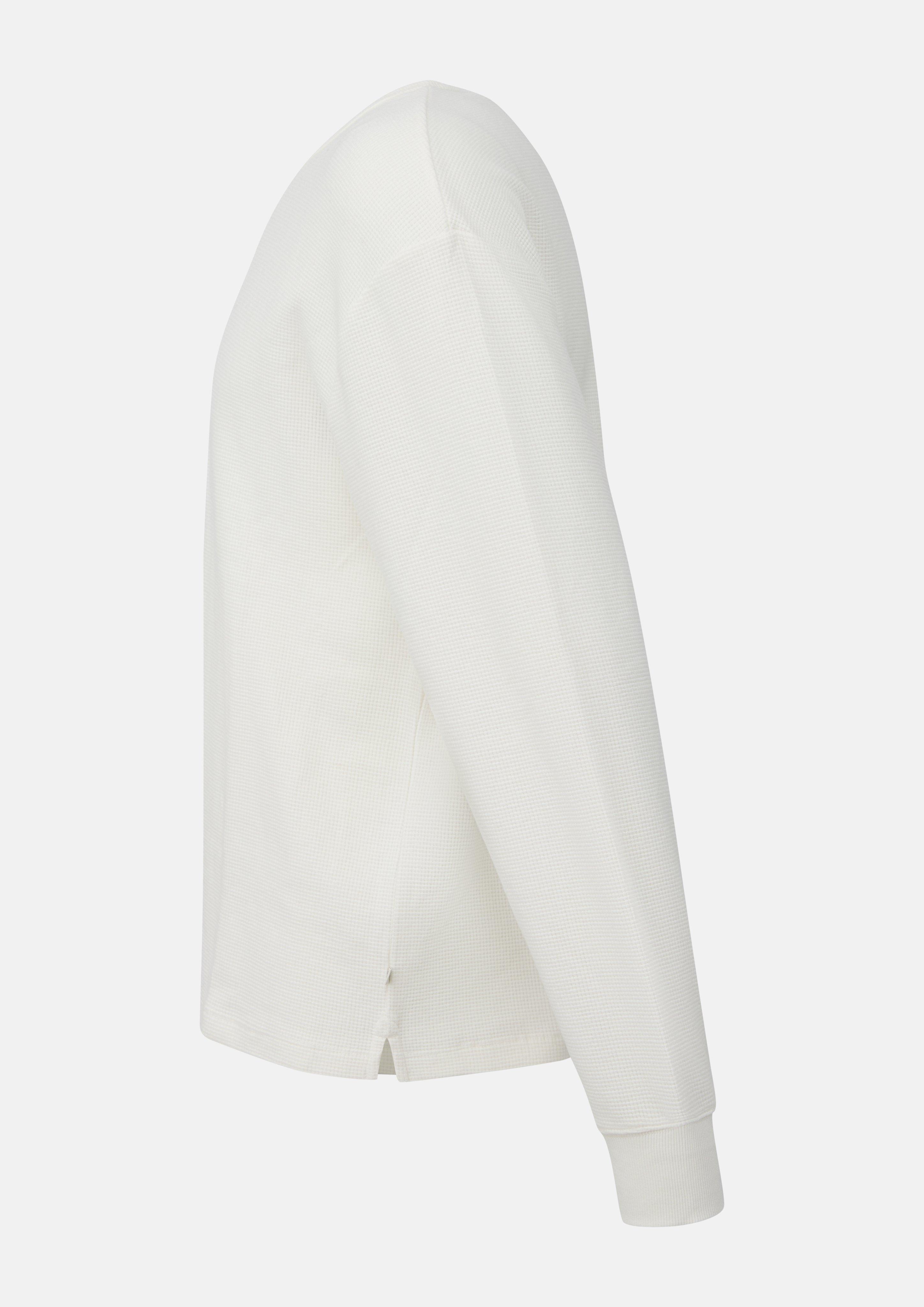 Hommes Haut doux à manches longues et à la coupe moderne, confectionné en jersey gaufré brossé en crème de s.Oliver