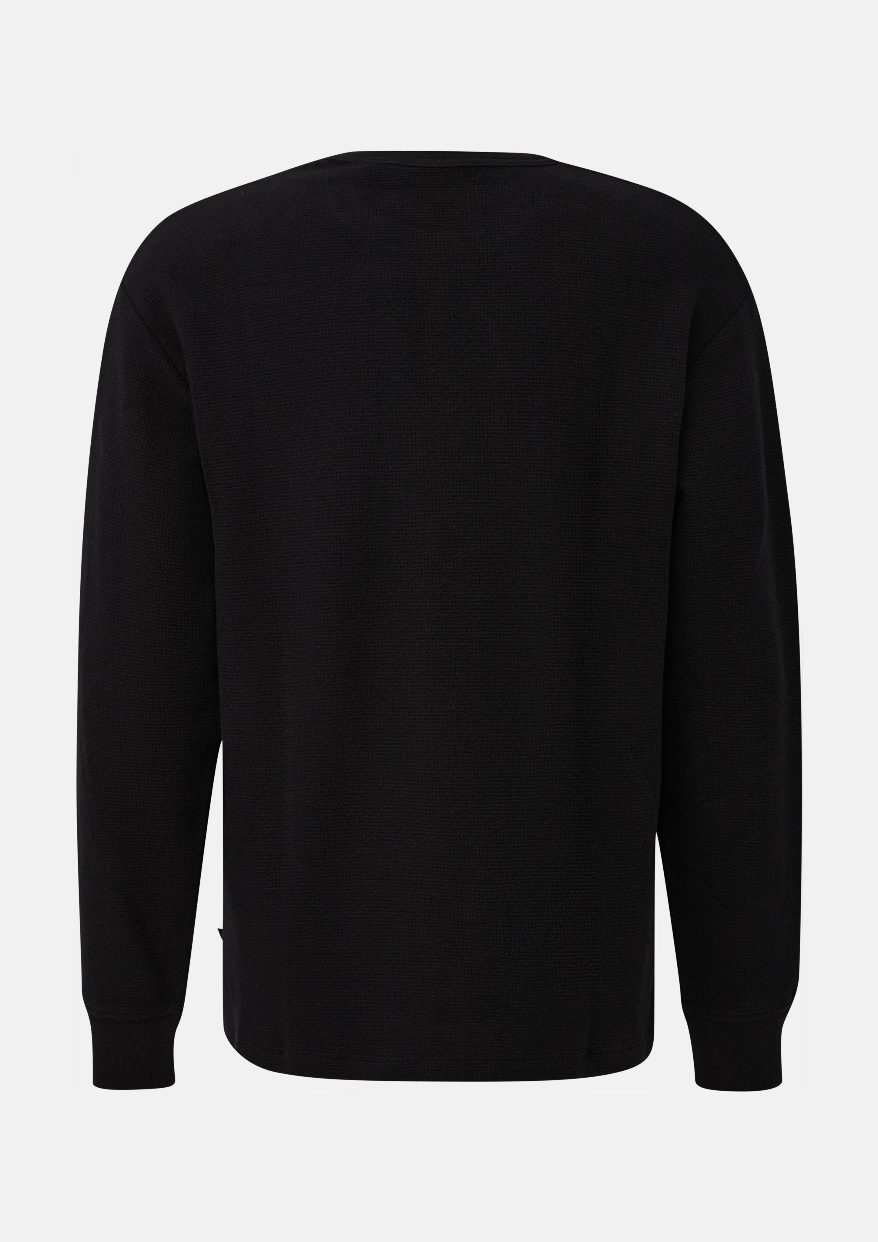 Hommes Haut doux à manches longues et à la coupe moderne, confectionné en jersey gaufré brossé en noir de s.Oliver