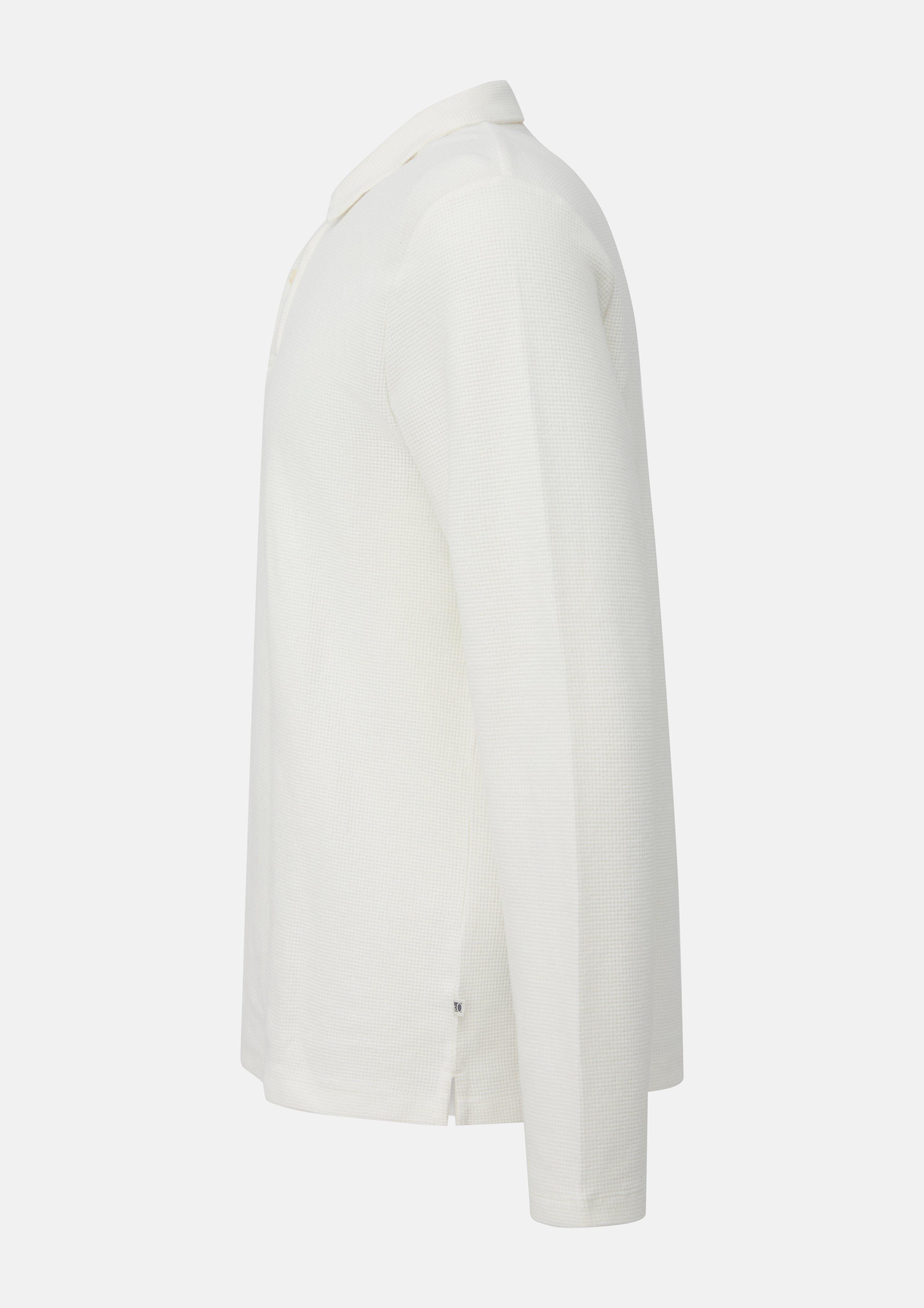 Heren Zachte poloshirt van geborstelde wafeljersey. in crème van s.Oliver
