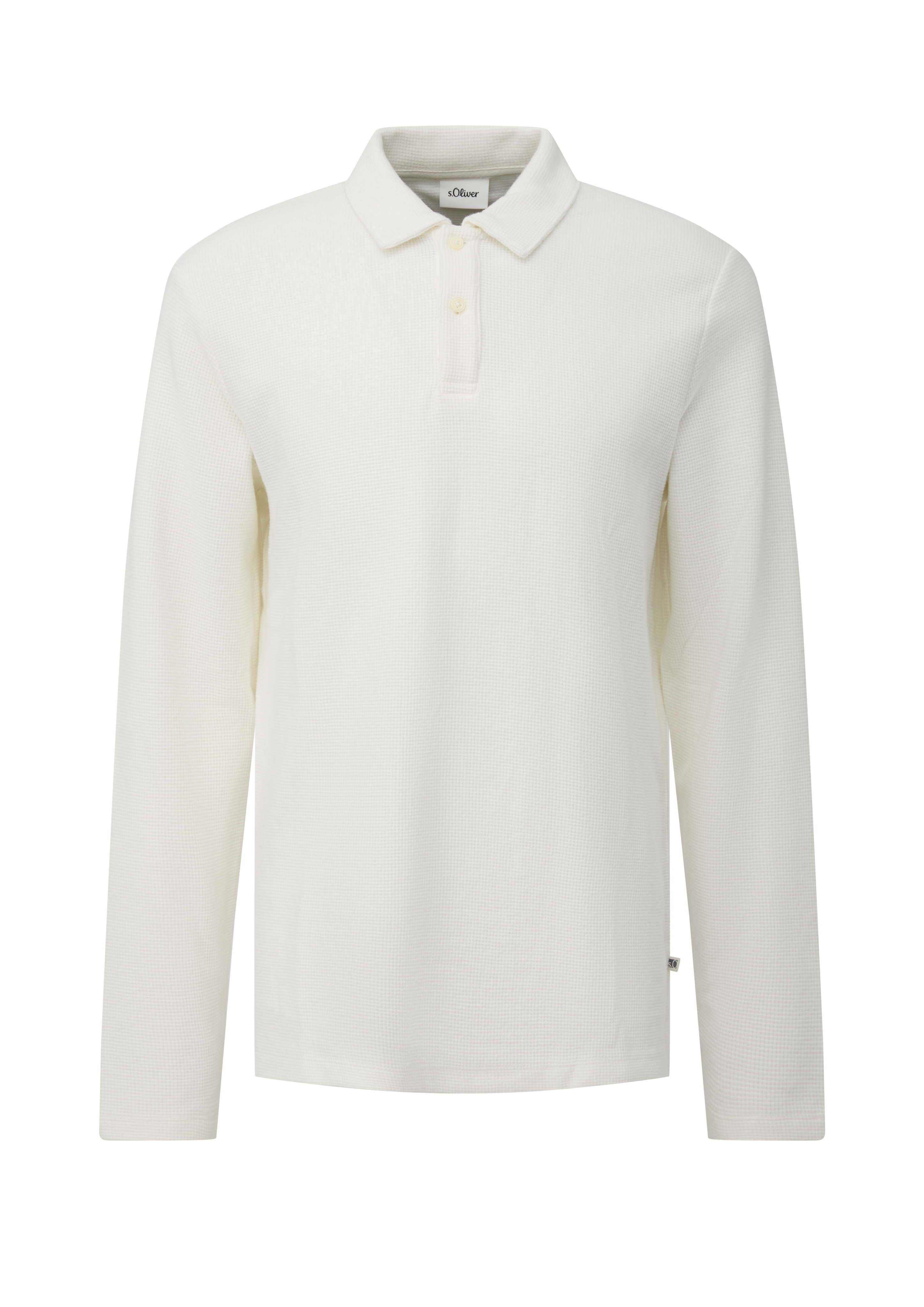 Zachte poloshirt van geborstelde wafeljersey.