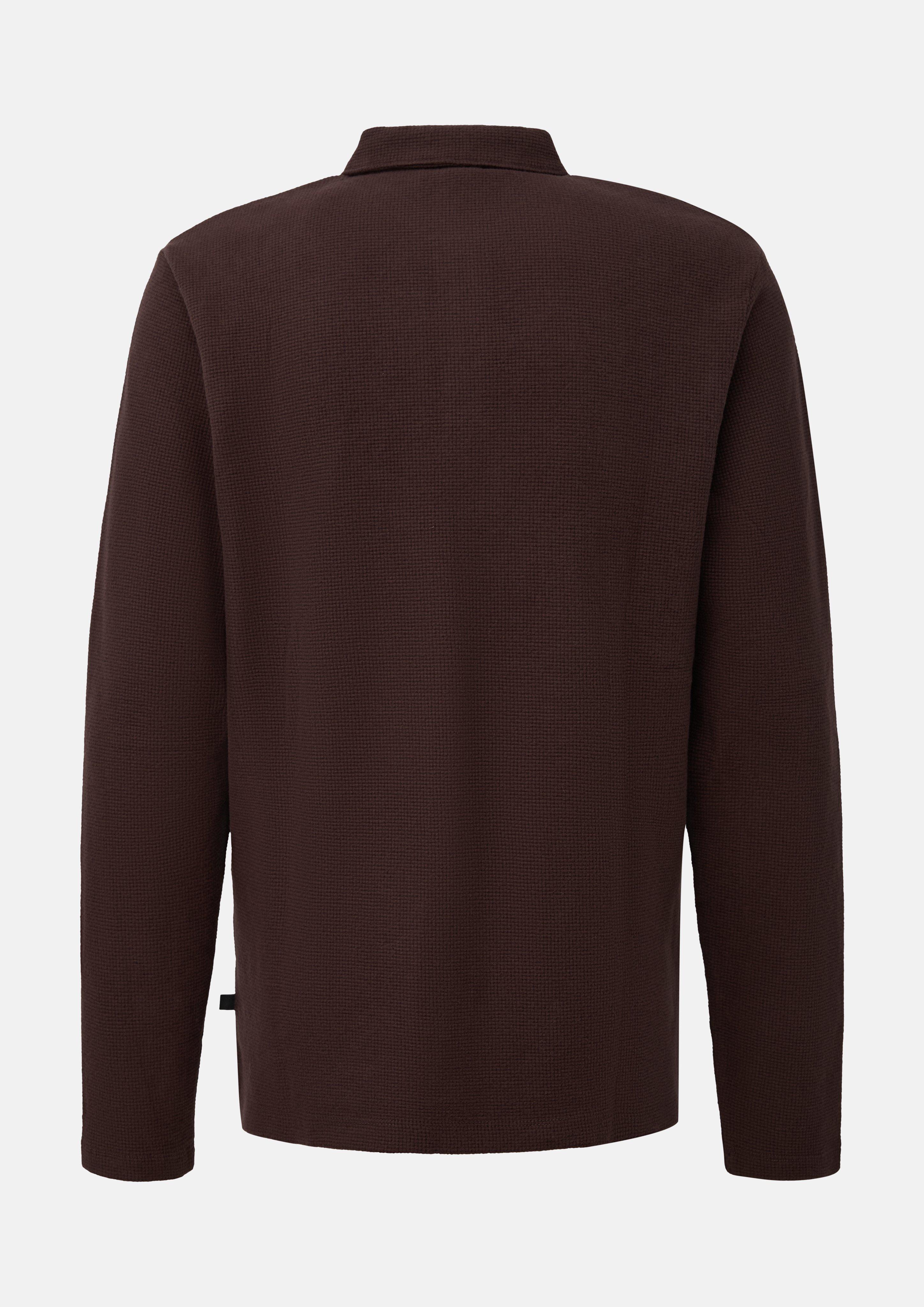 Hommes Polo doux en jersey gaufré brossé en brun de s.Oliver