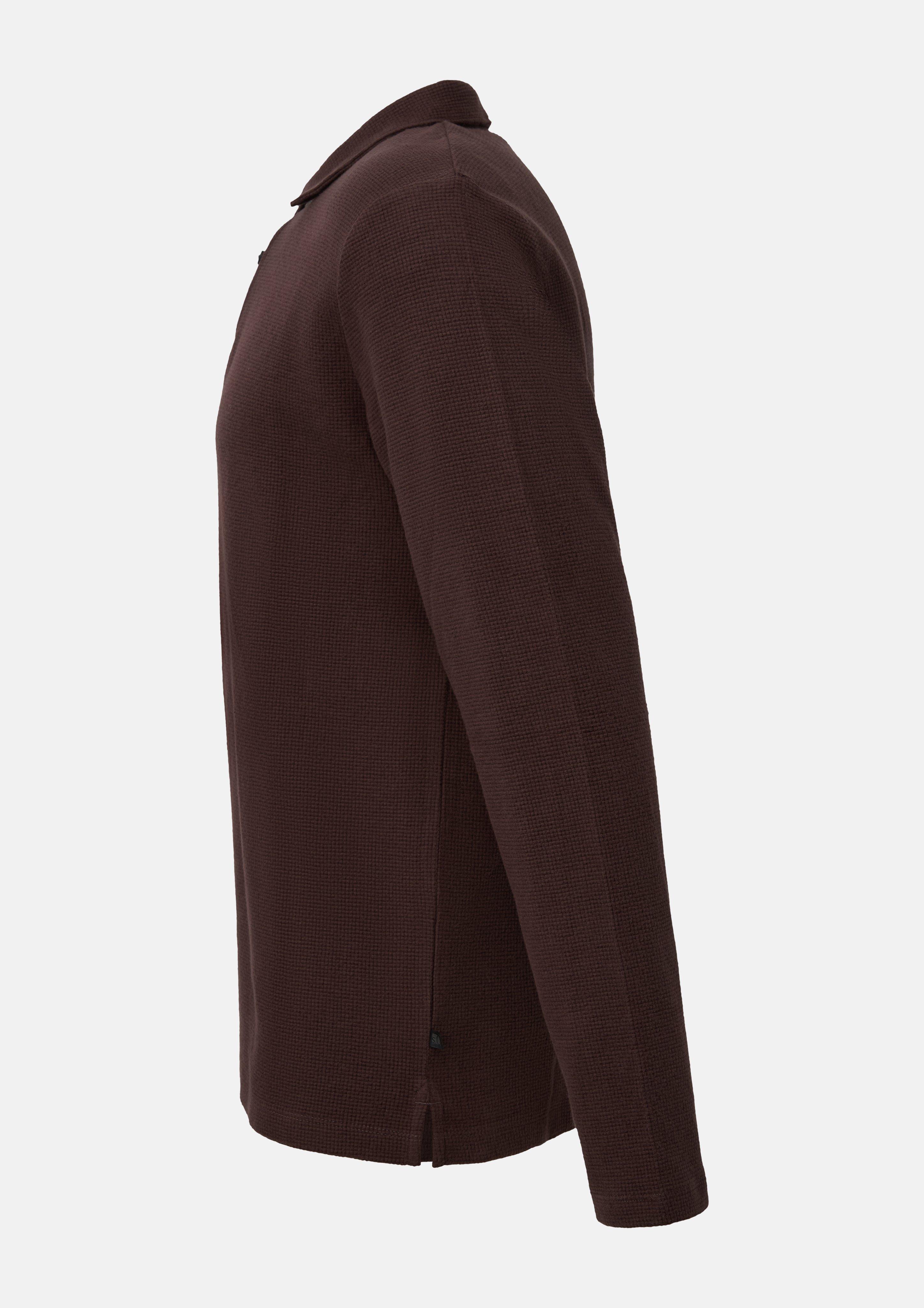 Hommes Polo doux en jersey gaufré brossé en brun de s.Oliver