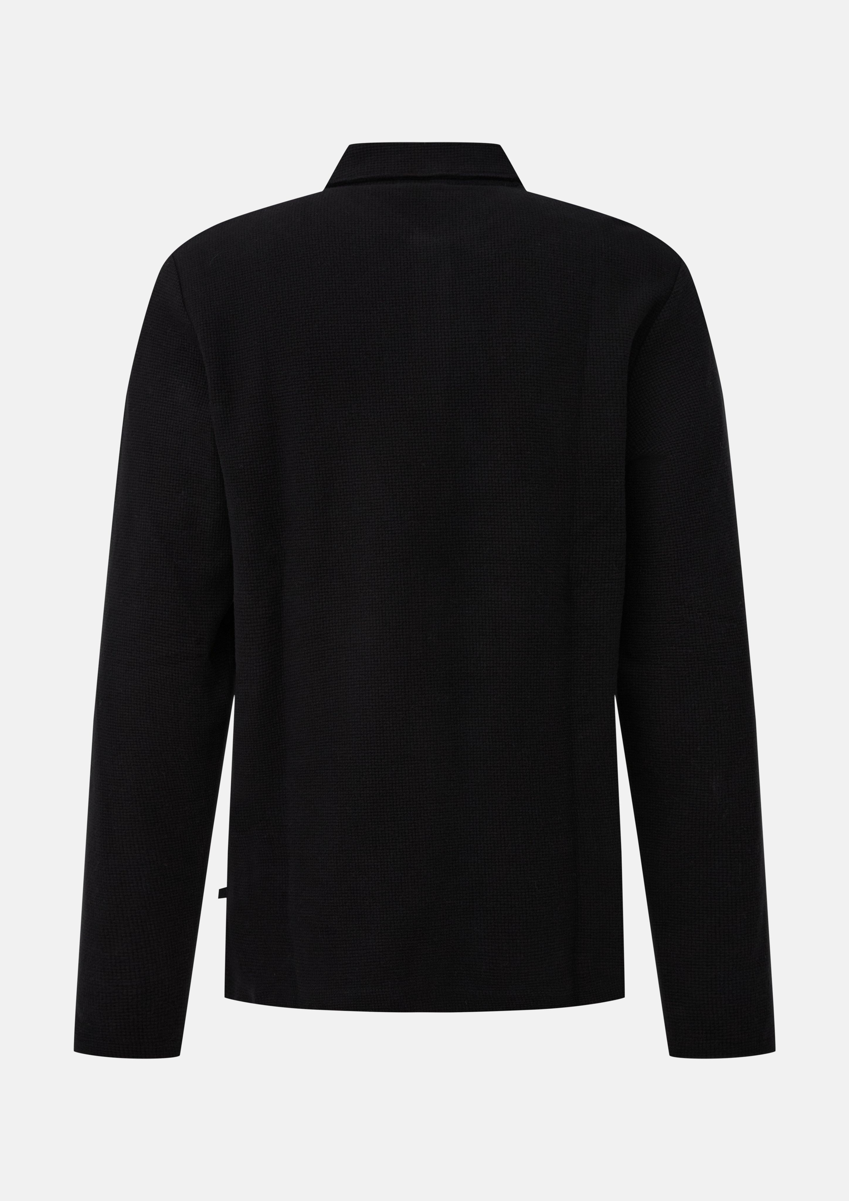 Herren Weiches Poloshirt aus gerautem Waffel-Jersey in schwarz von s.Oliver
