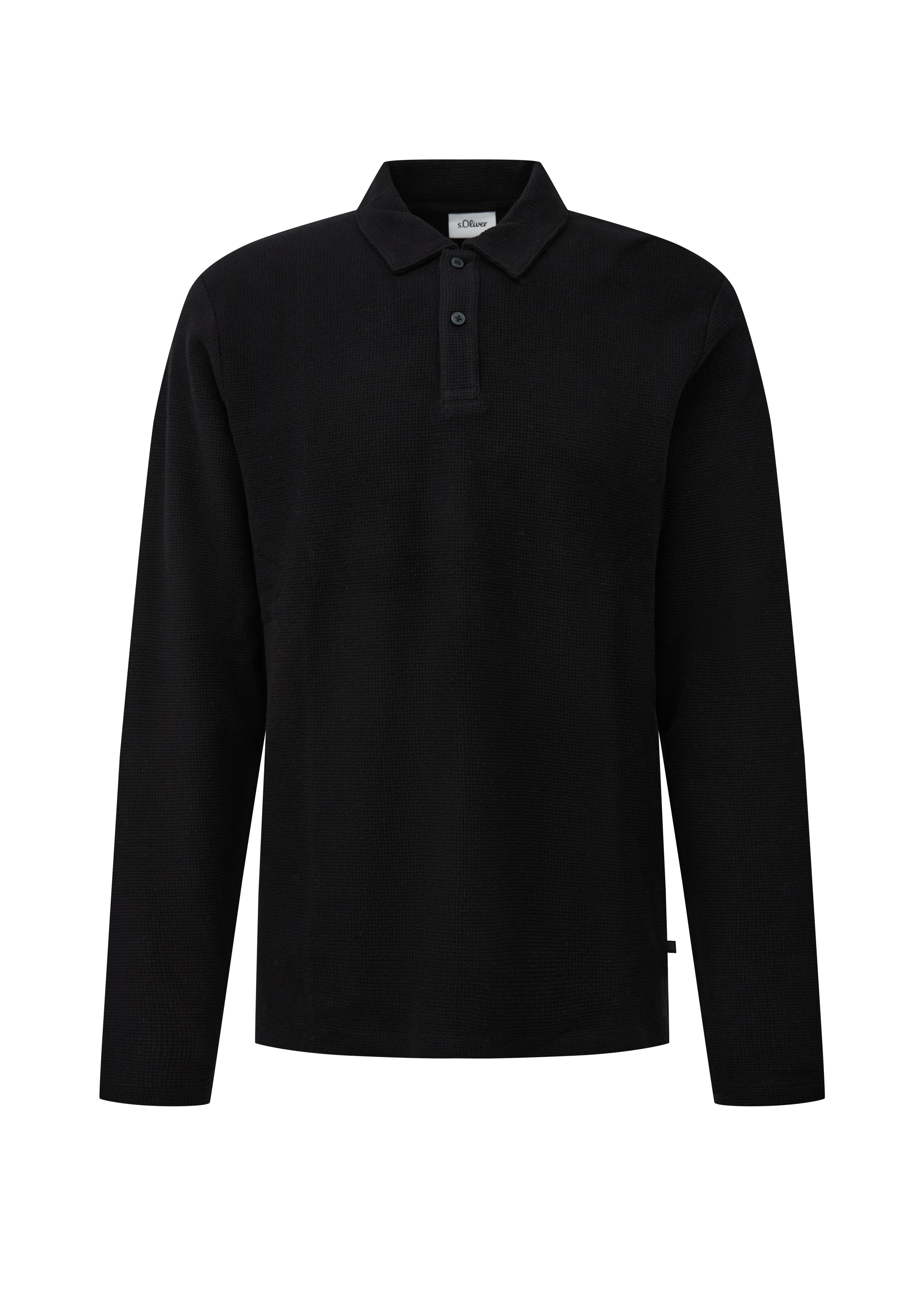 Zachte poloshirt van geborstelde wafeljersey.