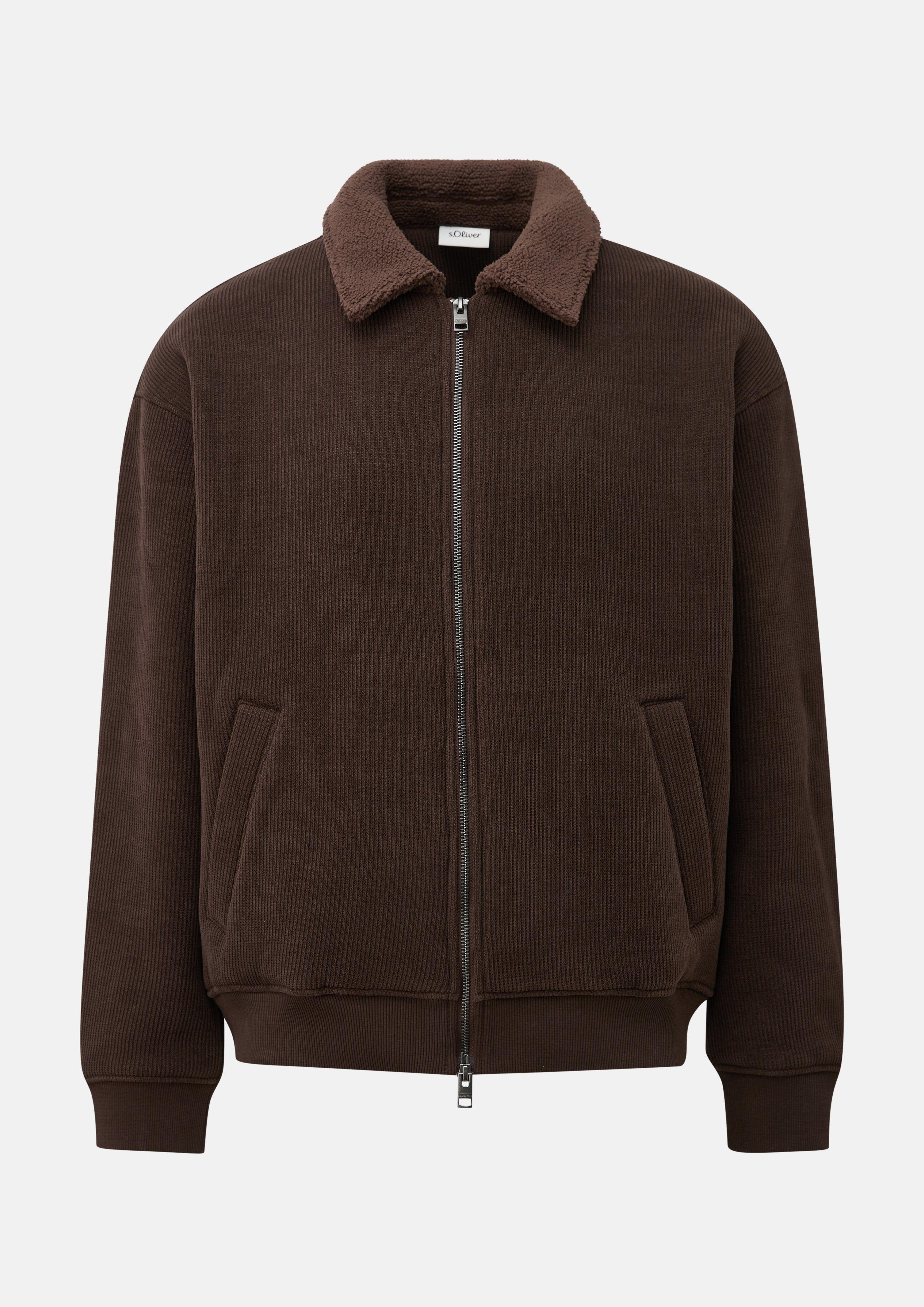 Hommes Sweat-shirt Veste en brun de s.Oliver