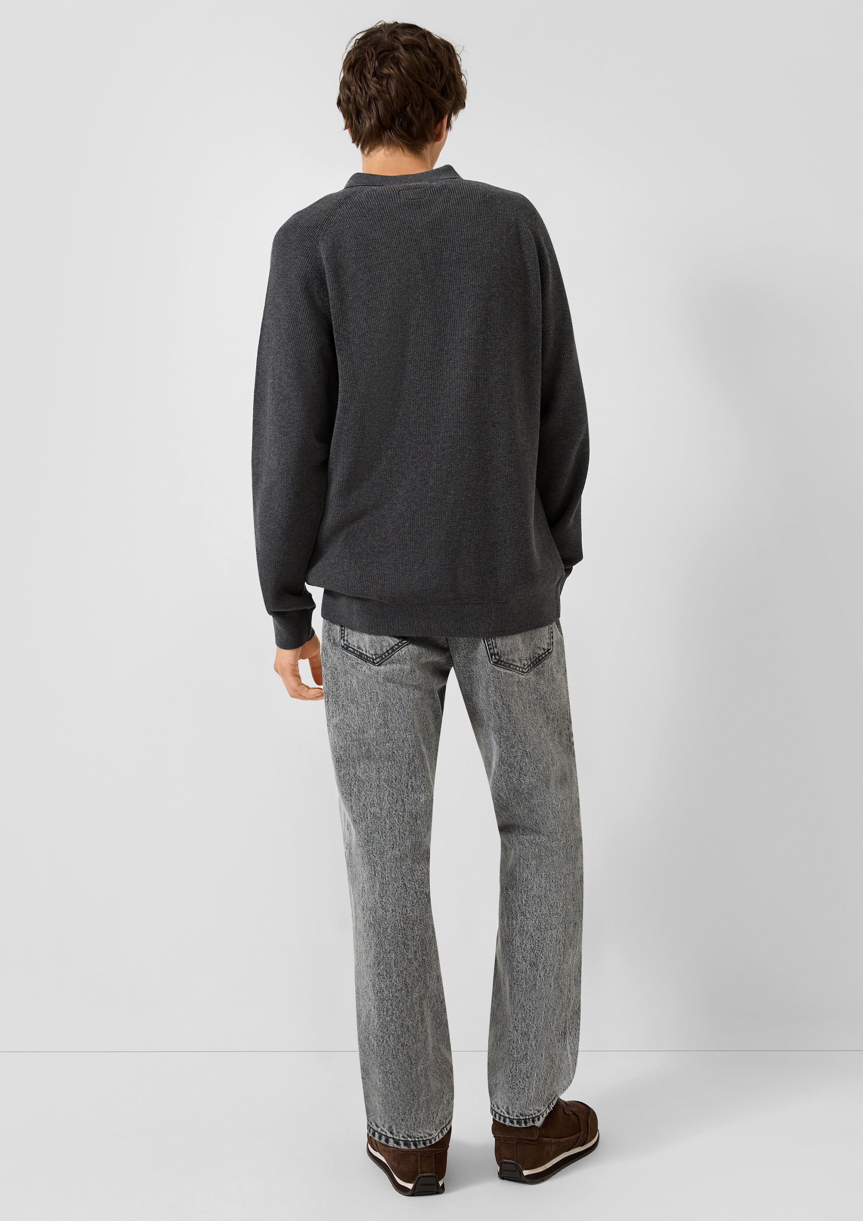 Hommes Pull en tricot en gris de QS