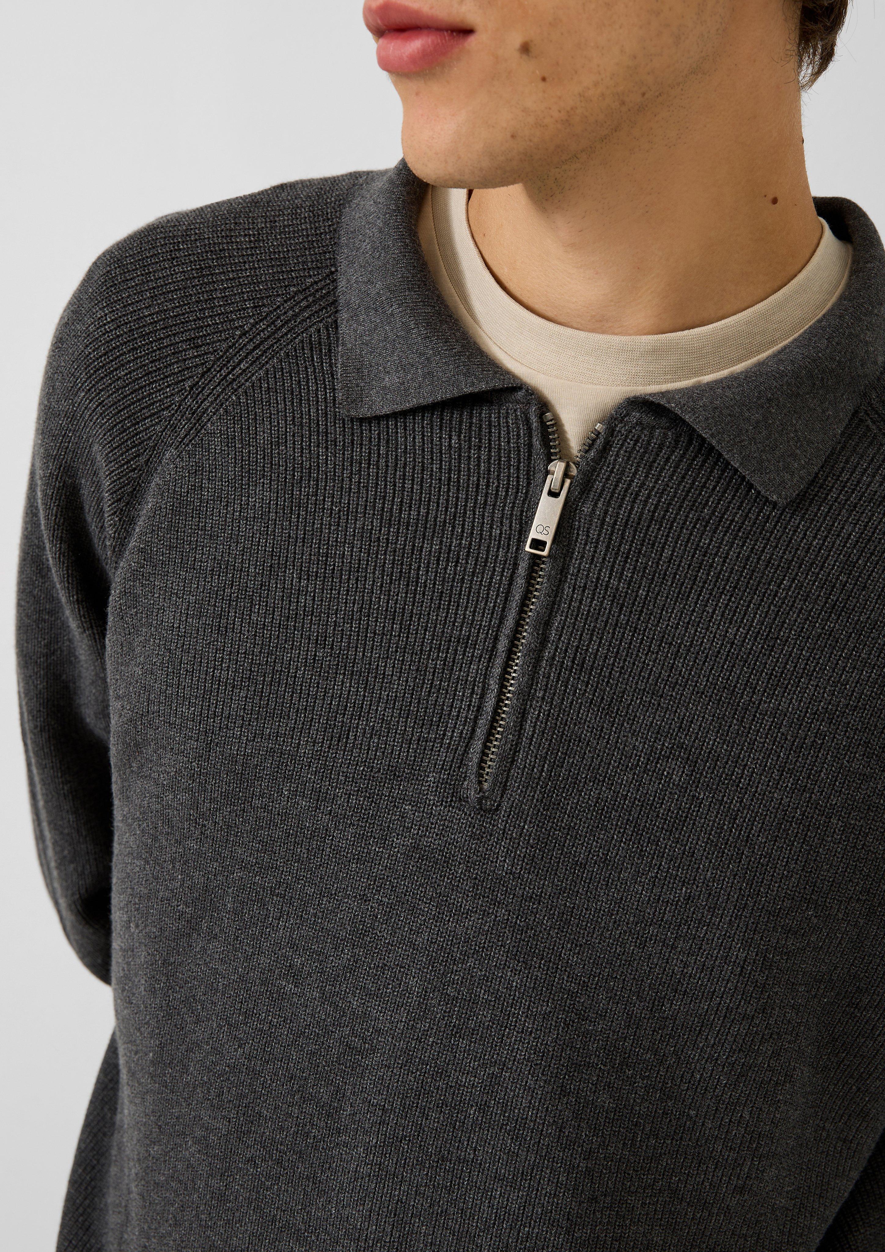 Hommes Pull en tricot en gris de QS