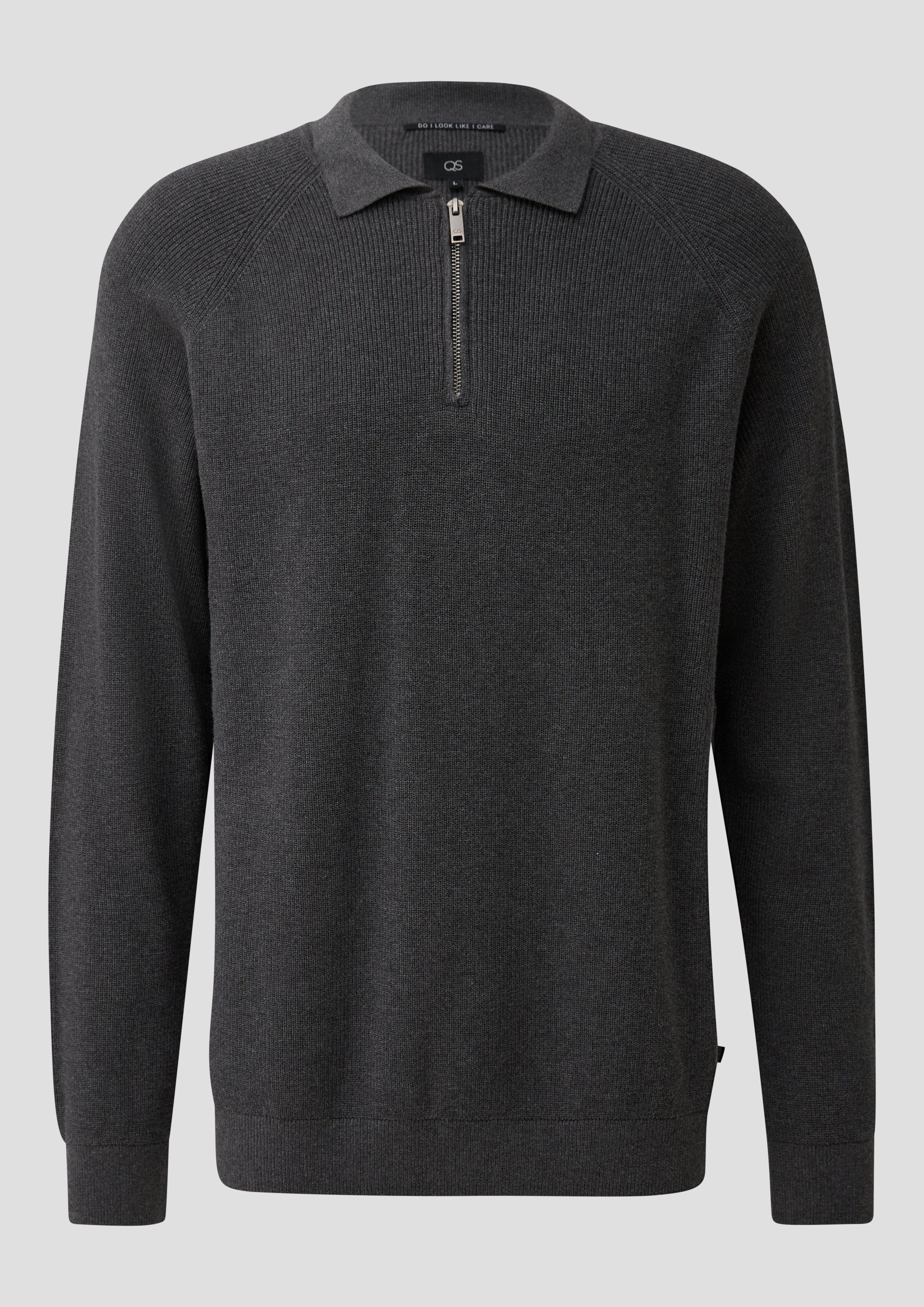 Hommes Pull en tricot en gris de QS