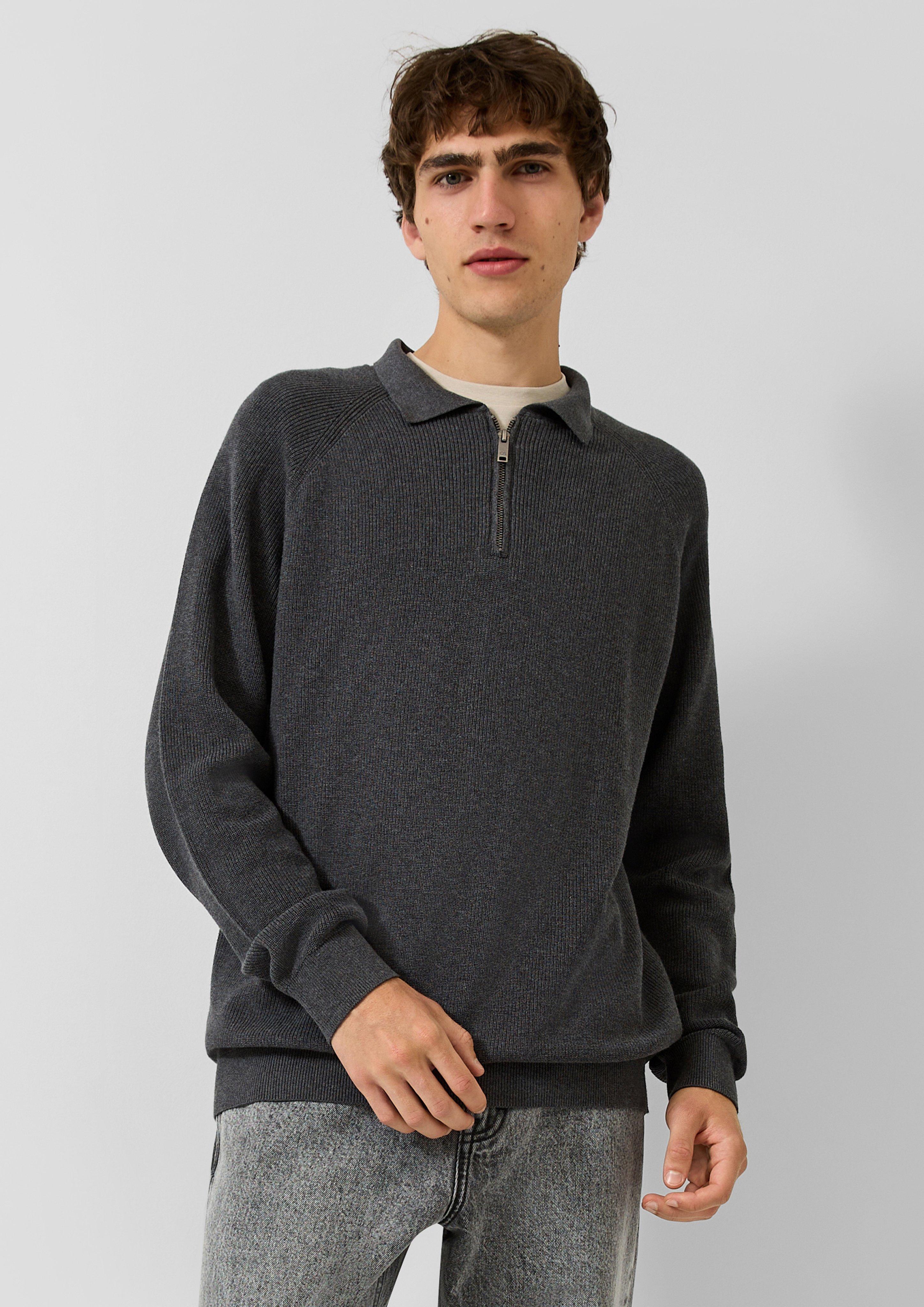 Hommes Pull en tricot en gris de QS