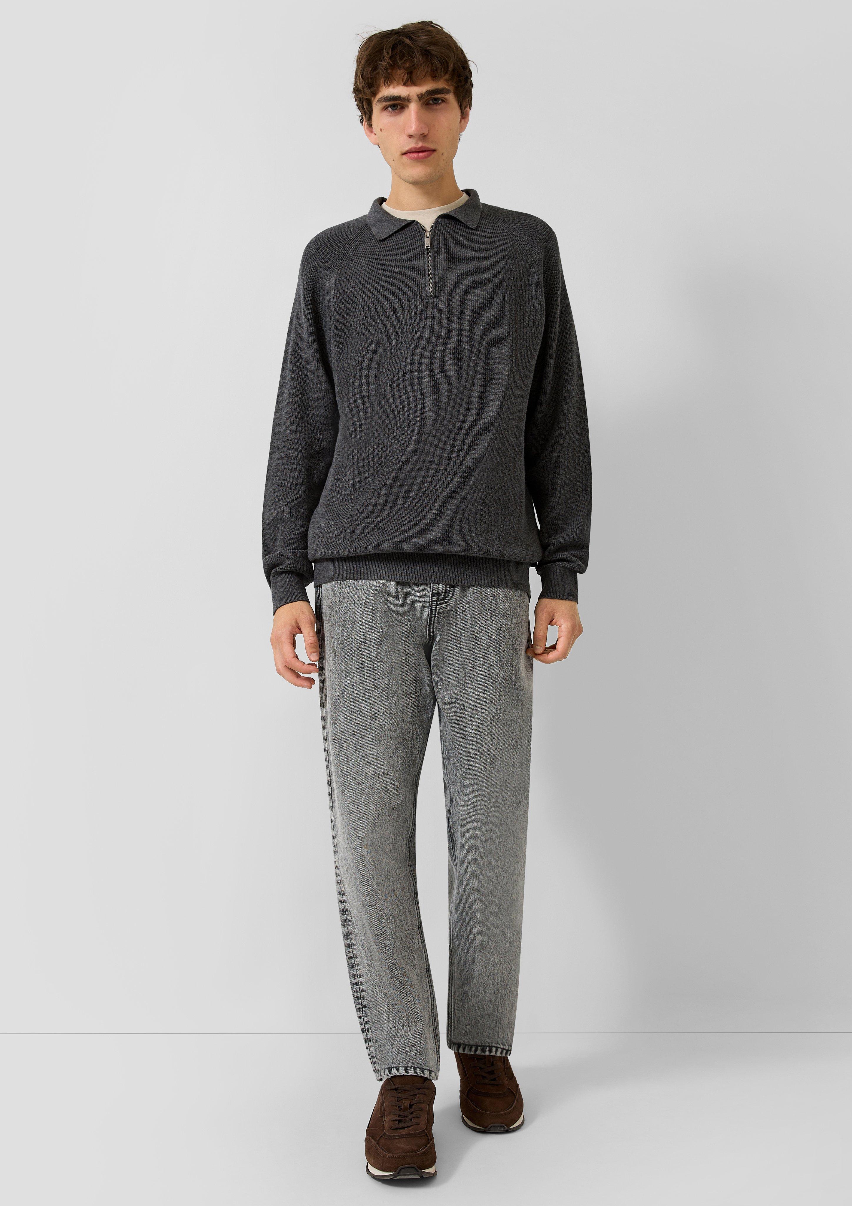 Hommes Pull en tricot en gris de QS