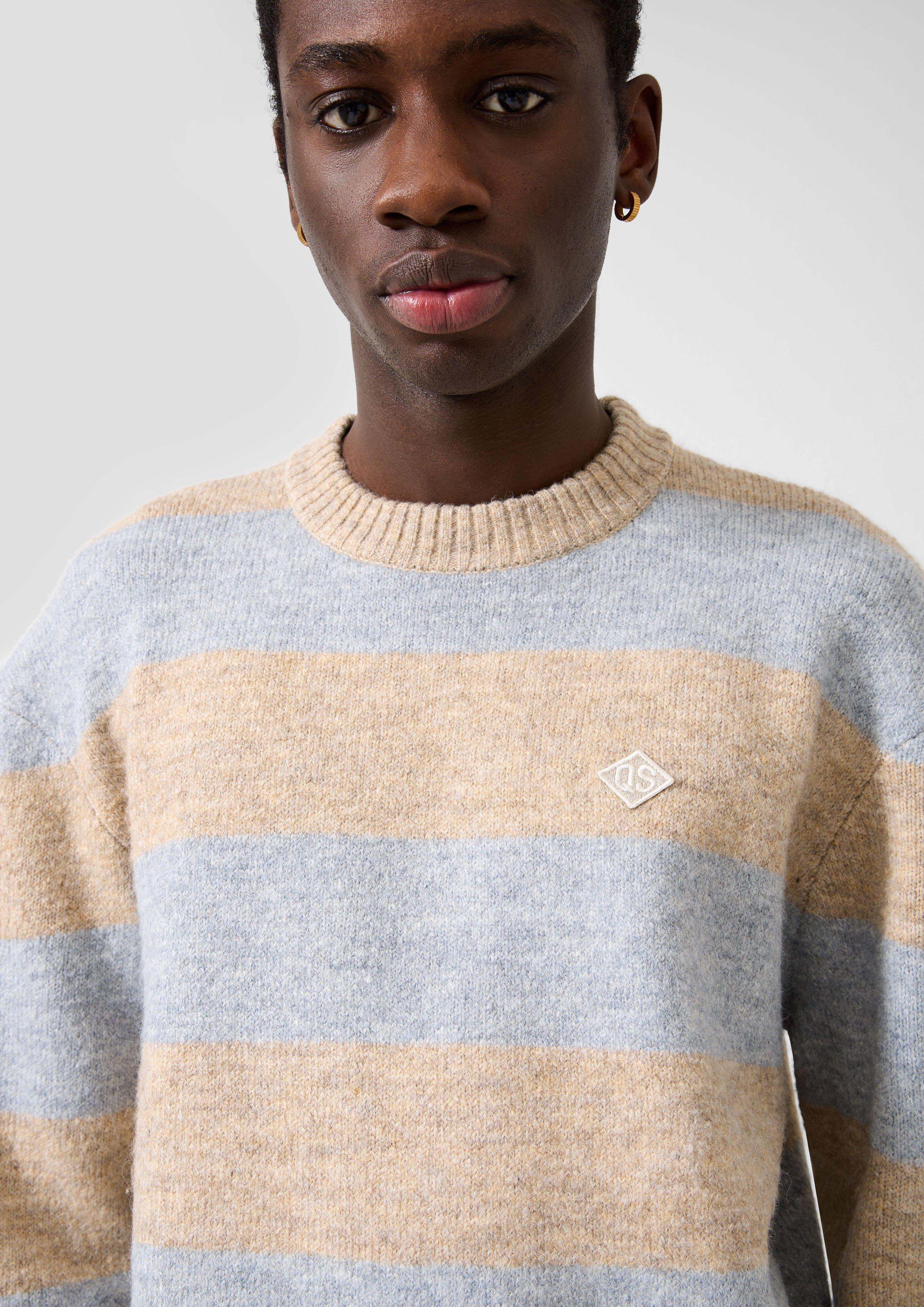 Herren Strickpullover in beige von QS