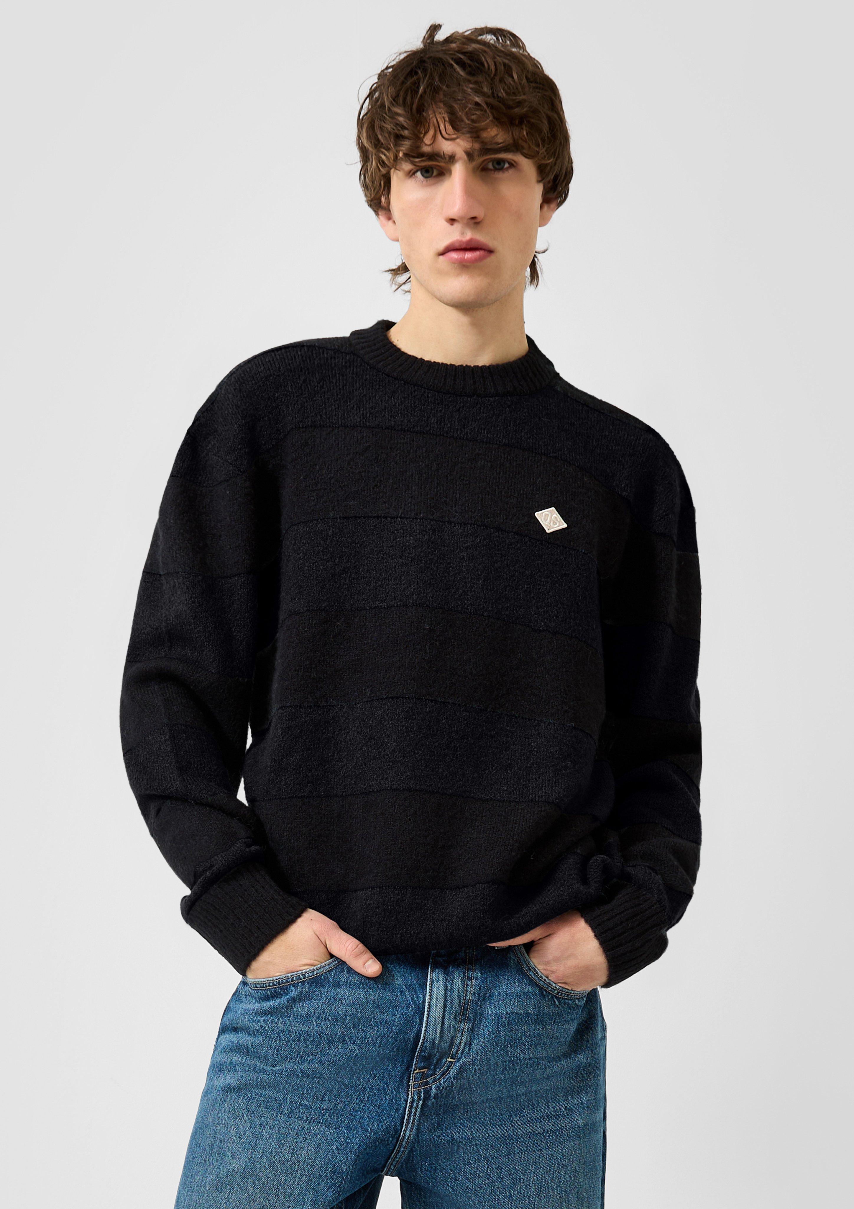 Herren Strickpullover in schwarz von QS