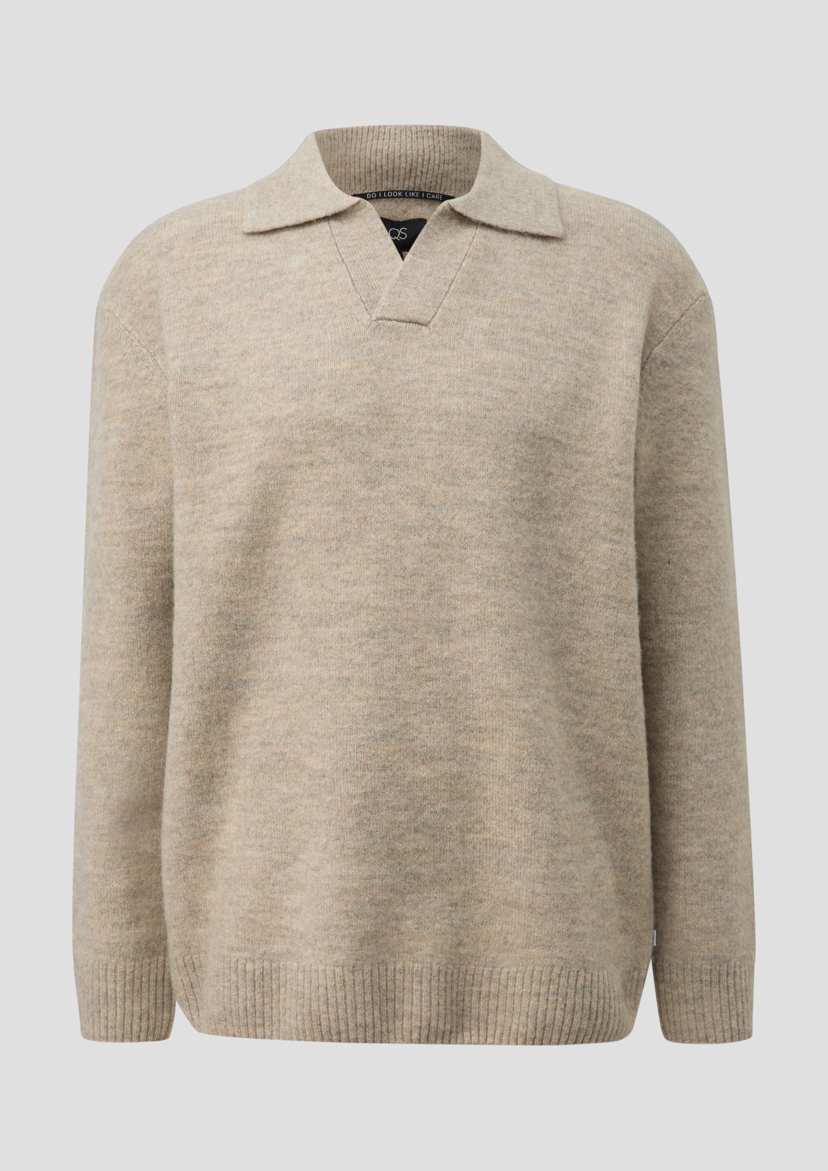 Men Knitted pullover in beige by QS