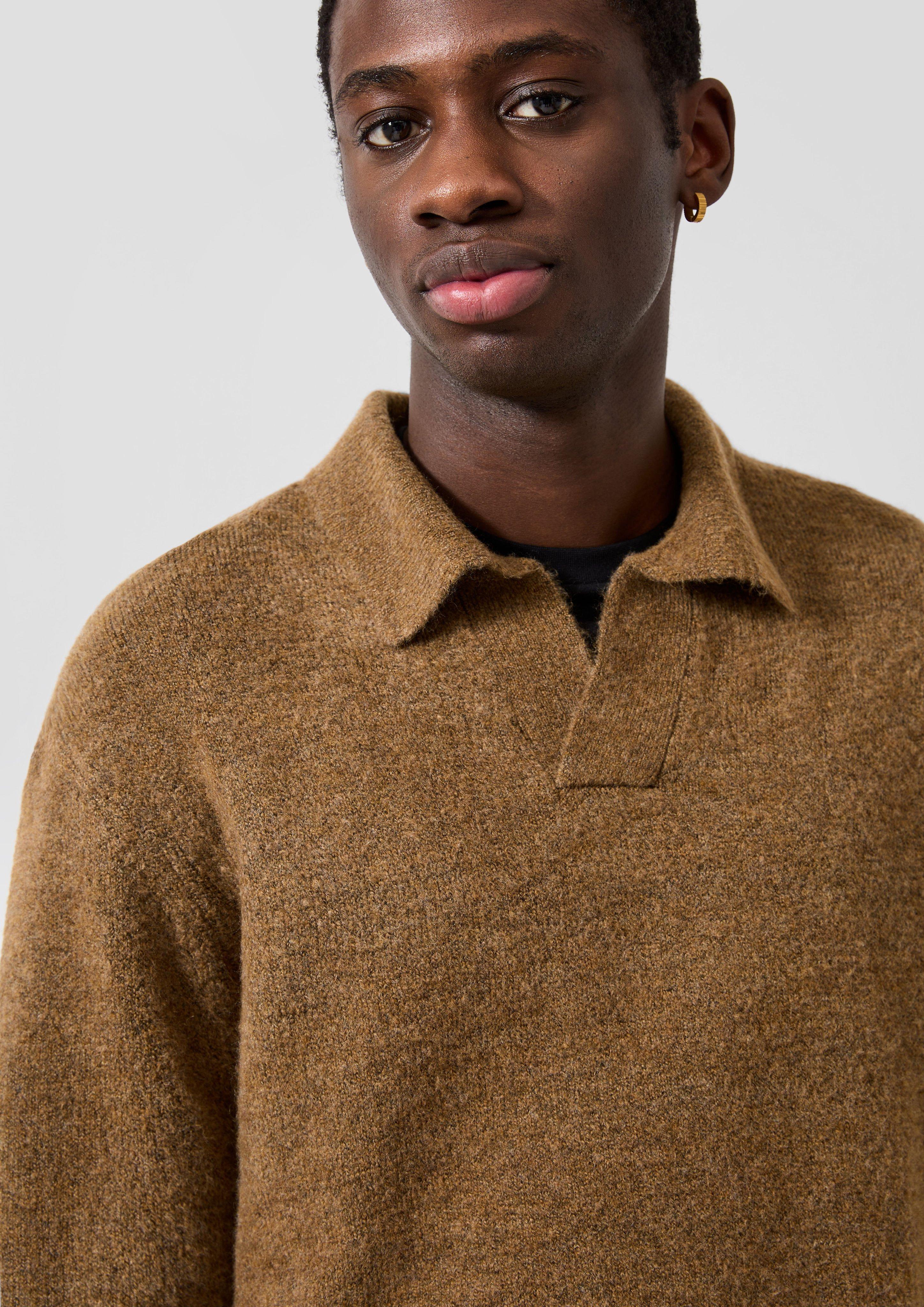 Men Knitted pullover in brown by QS