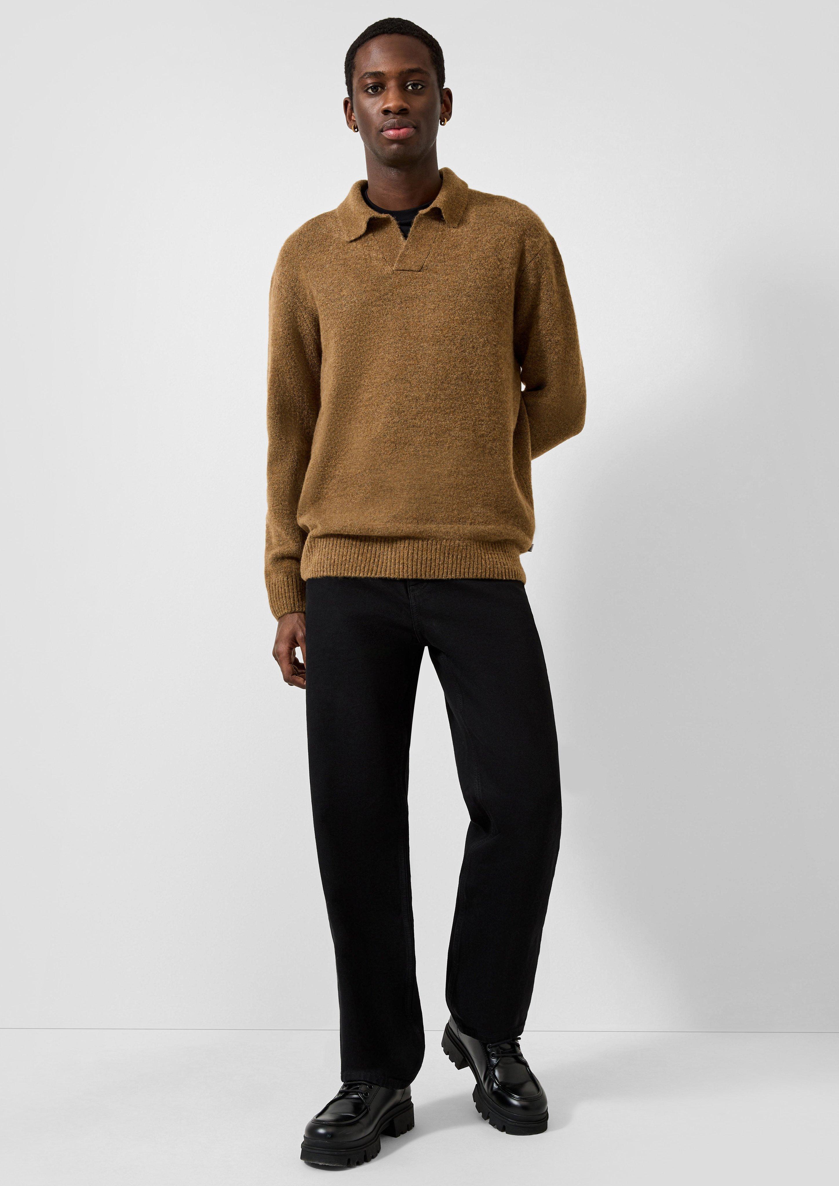 Men Knitted pullover in brown by QS