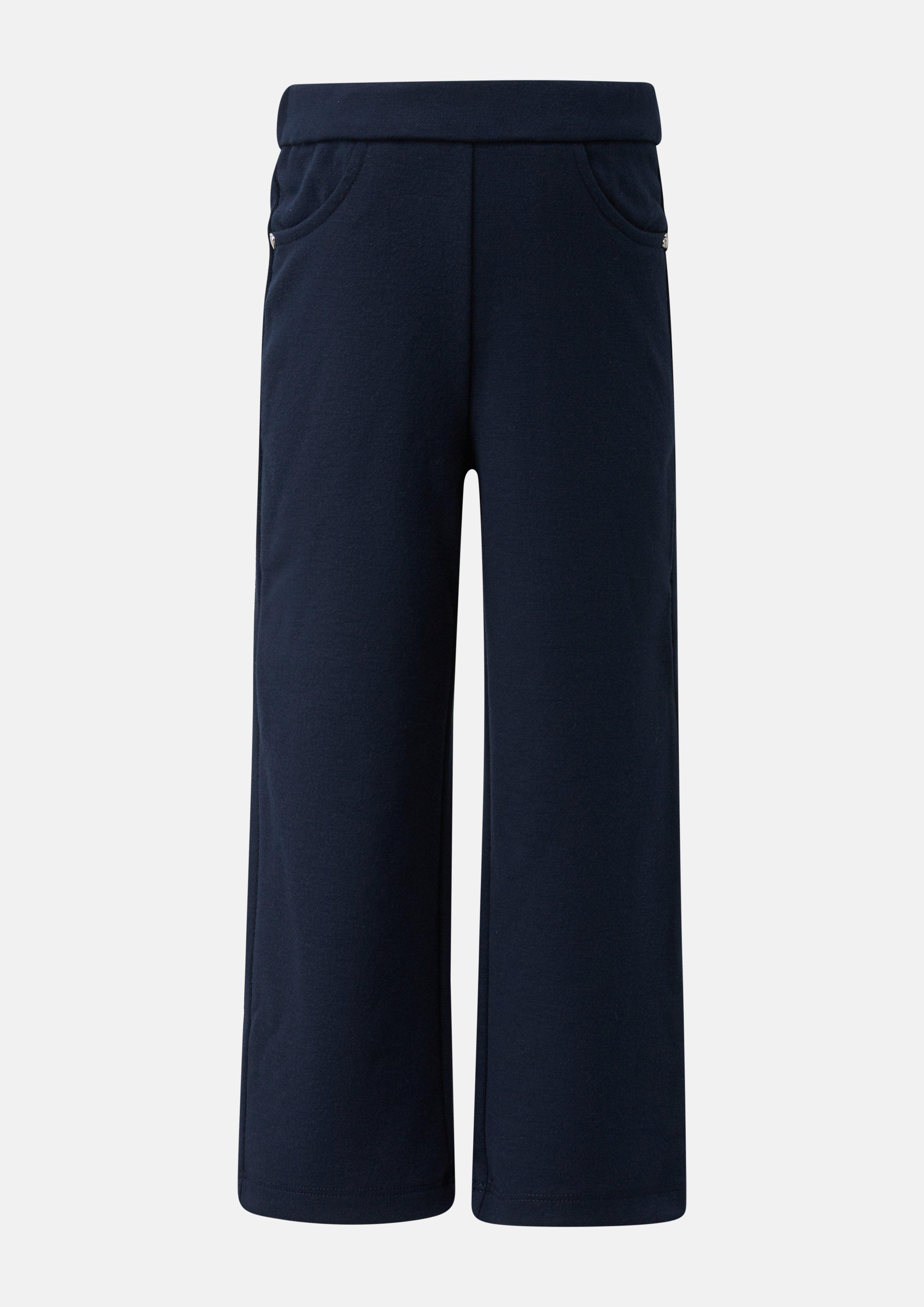 Pantalon à jambes larges en interlock en bleu marine de s.Oliver