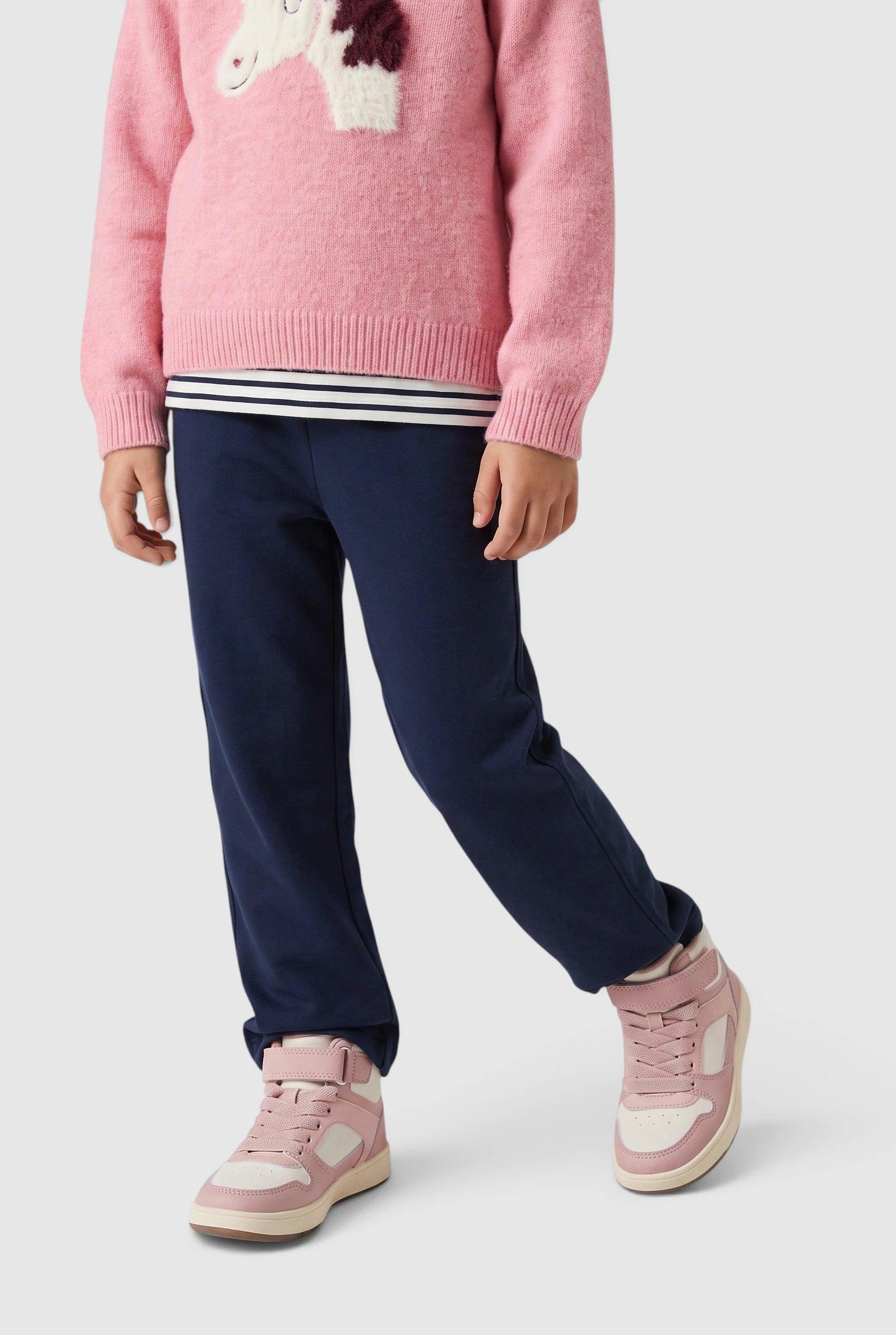 Wide-Leg-Hose aus Interlock in Farbe navy von s.Oliver