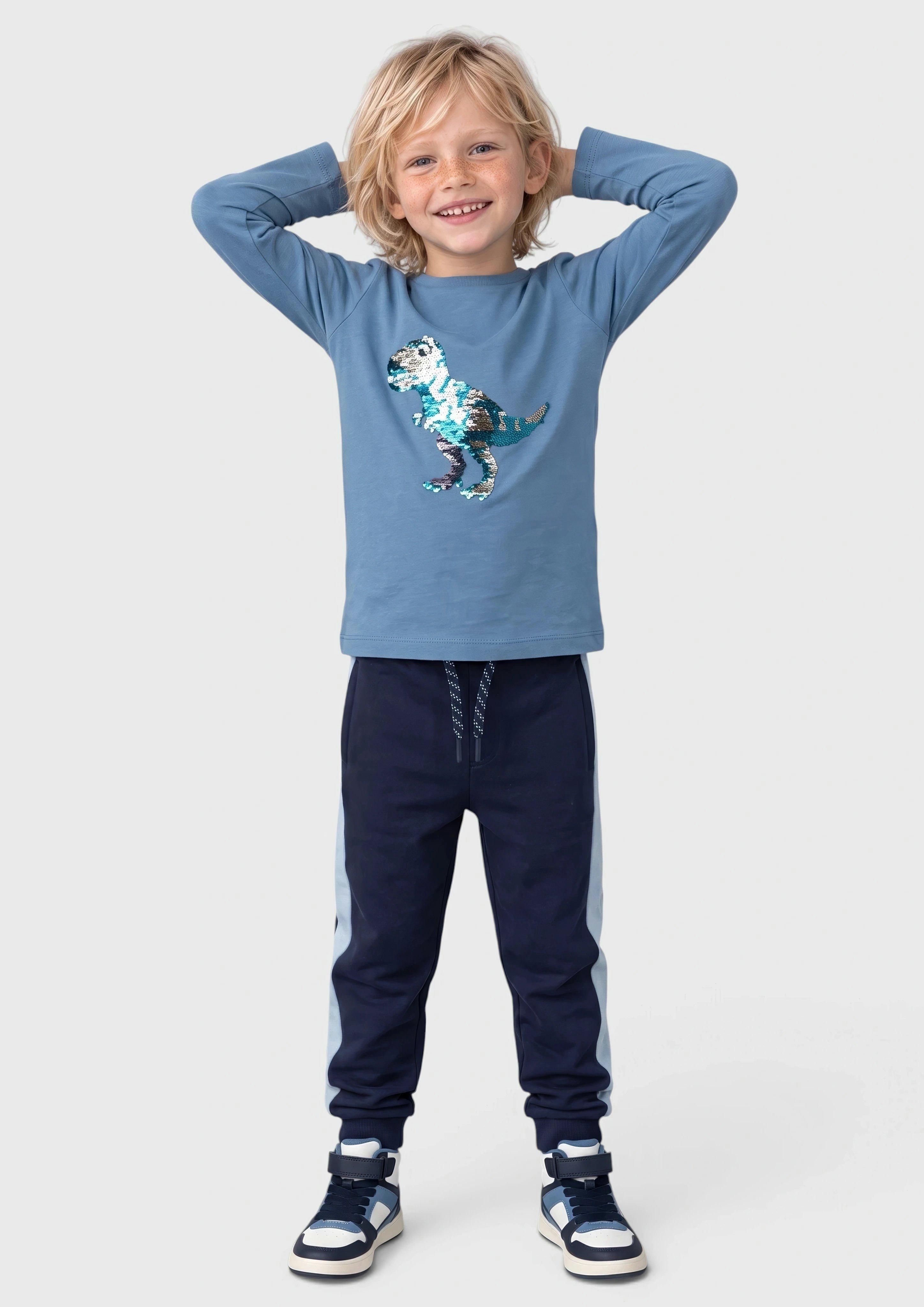 Kinder Langarmshirt mit Pailletten-Artwork in blau von s.Oliver